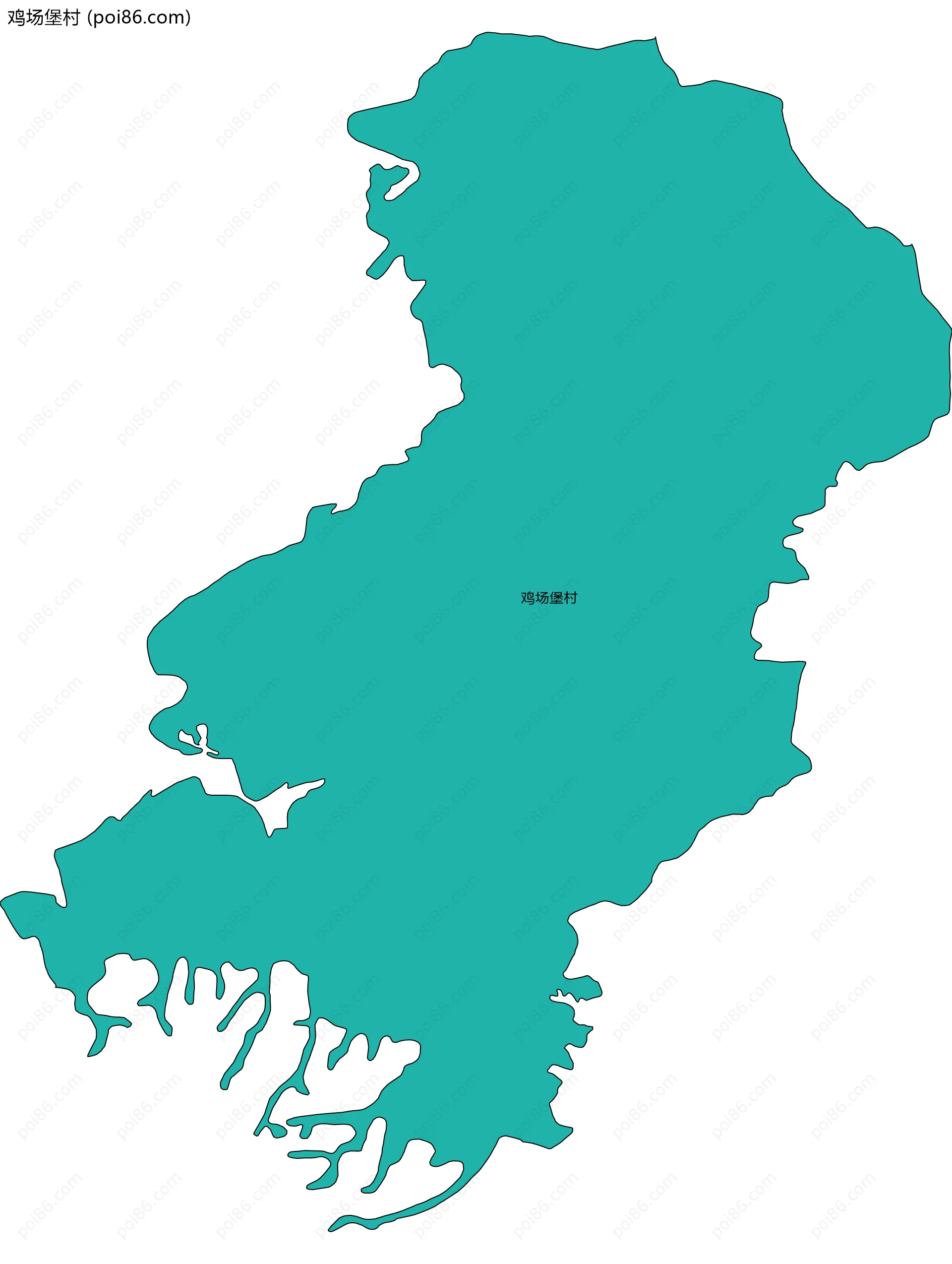 鸡场堡村边界地图