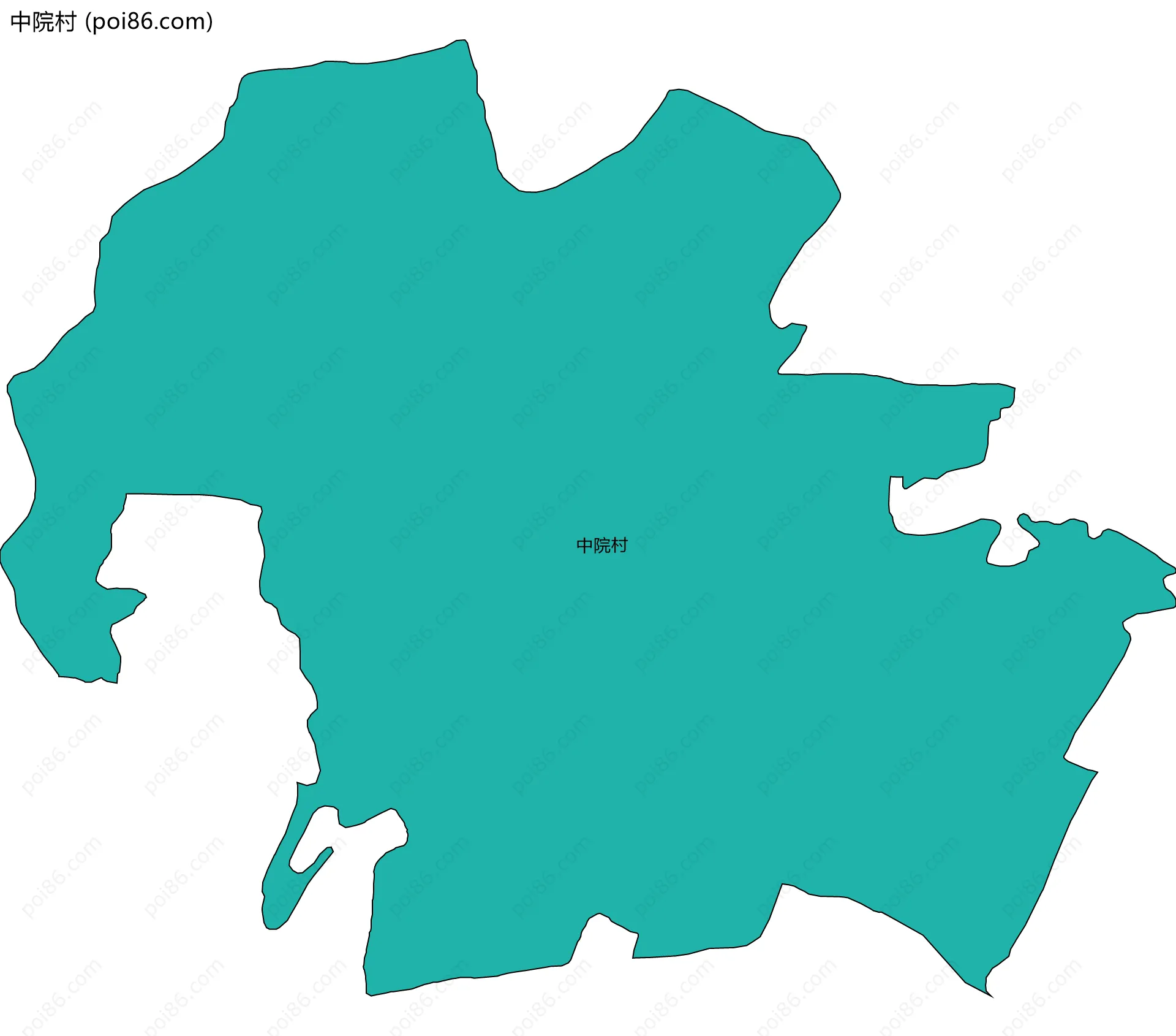 中院村边界地图
