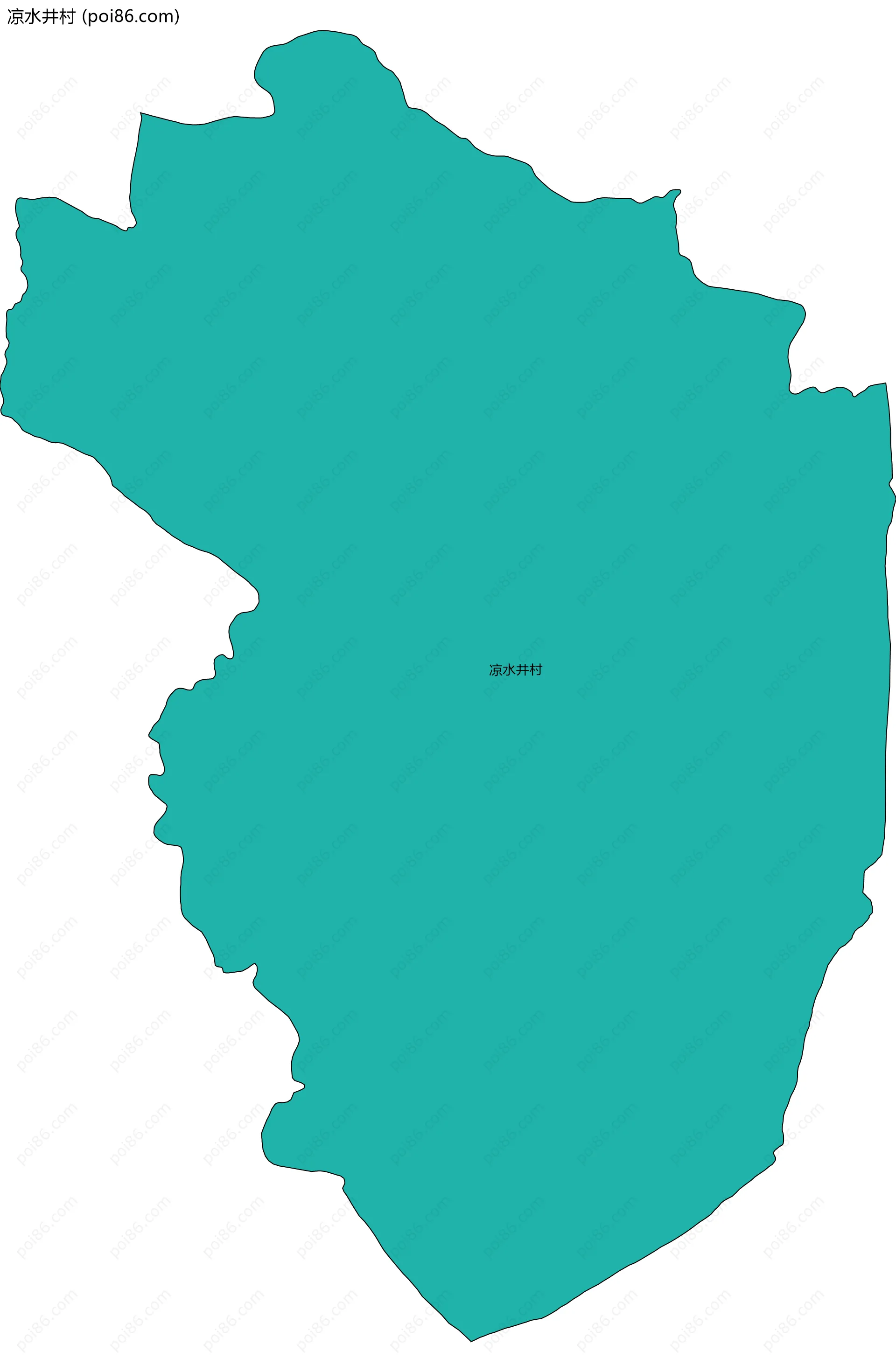 凉水井村边界地图