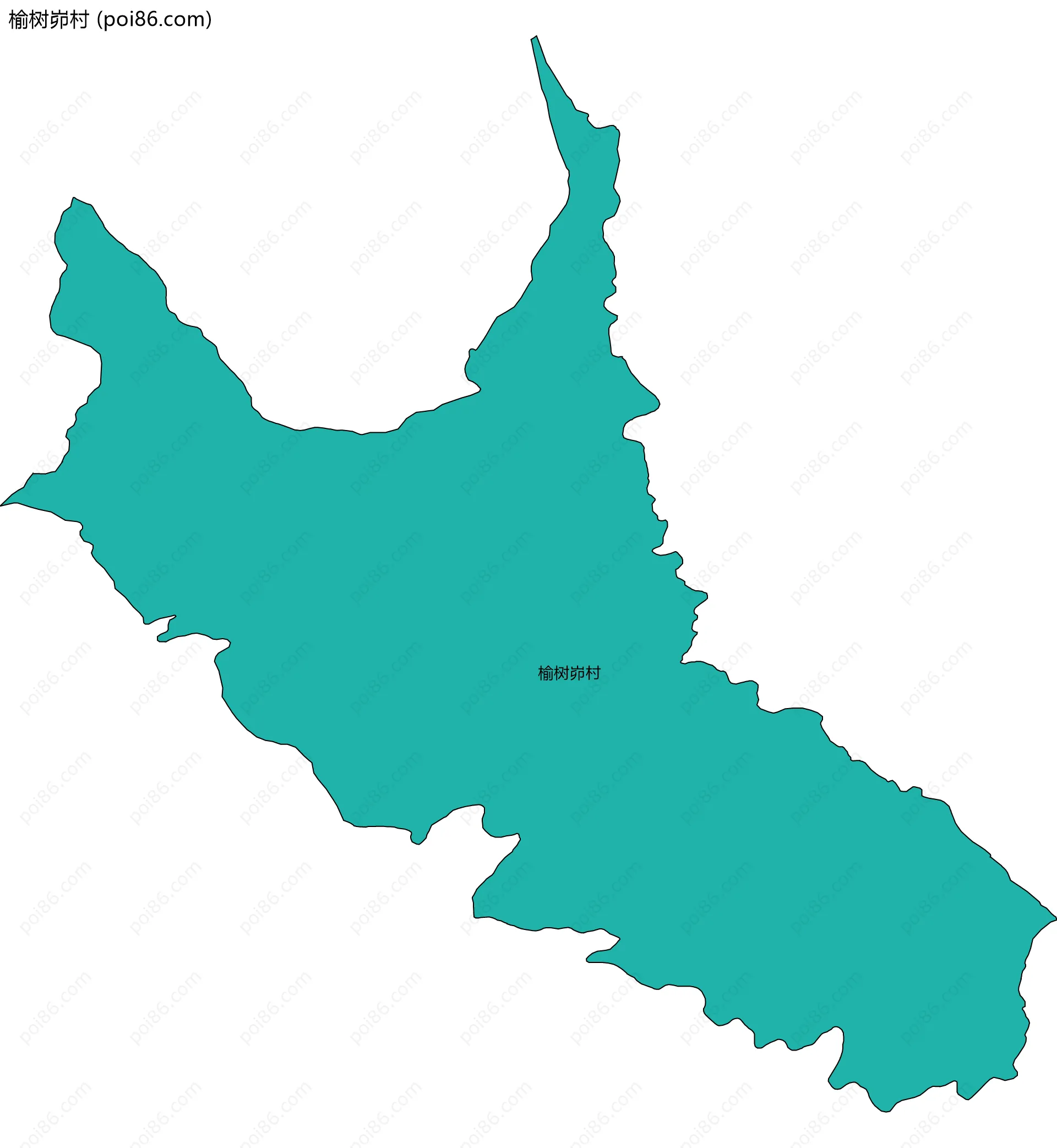 榆树峁村边界地图