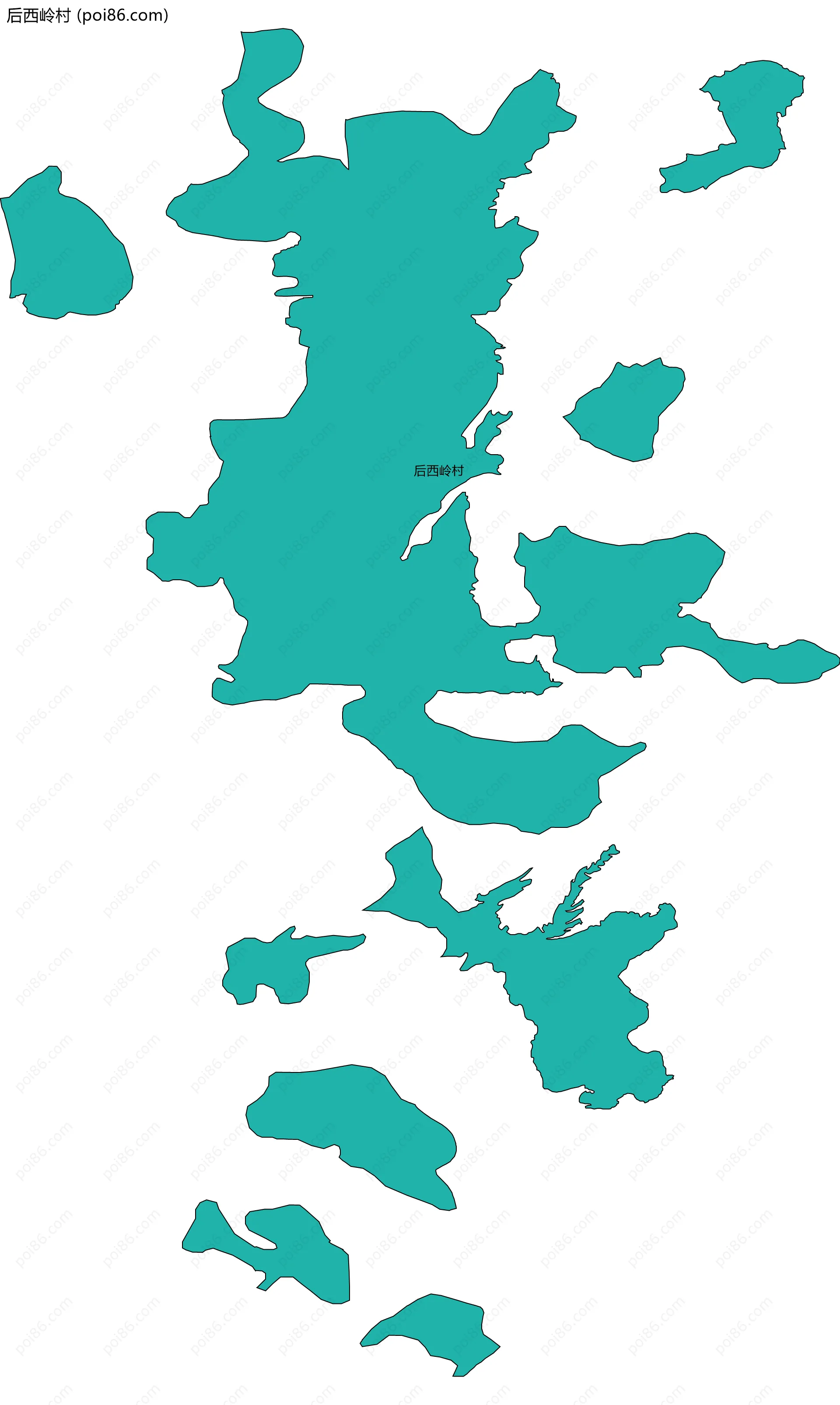 后西岭村边界地图