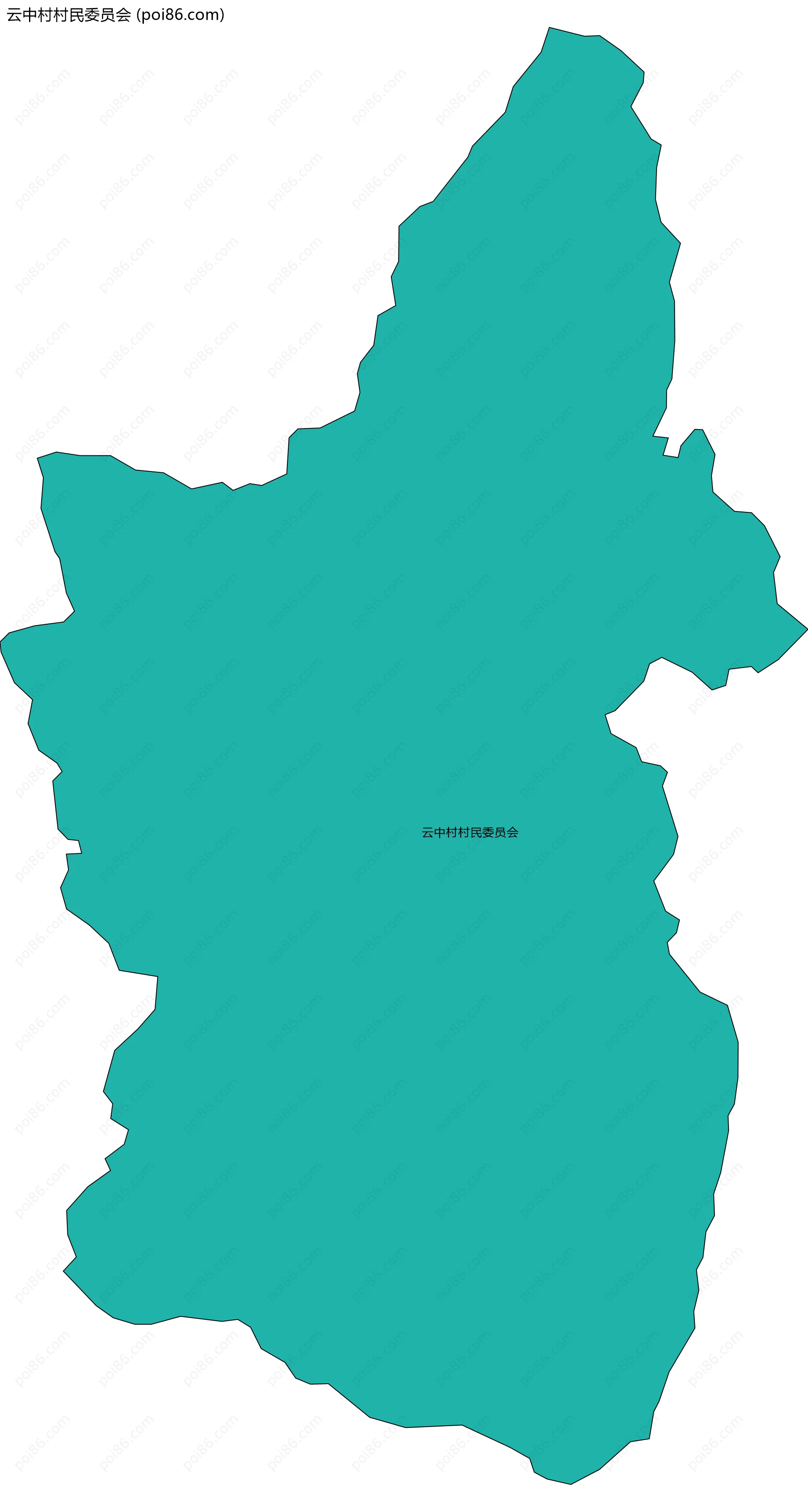云中村村民委员会边界地图