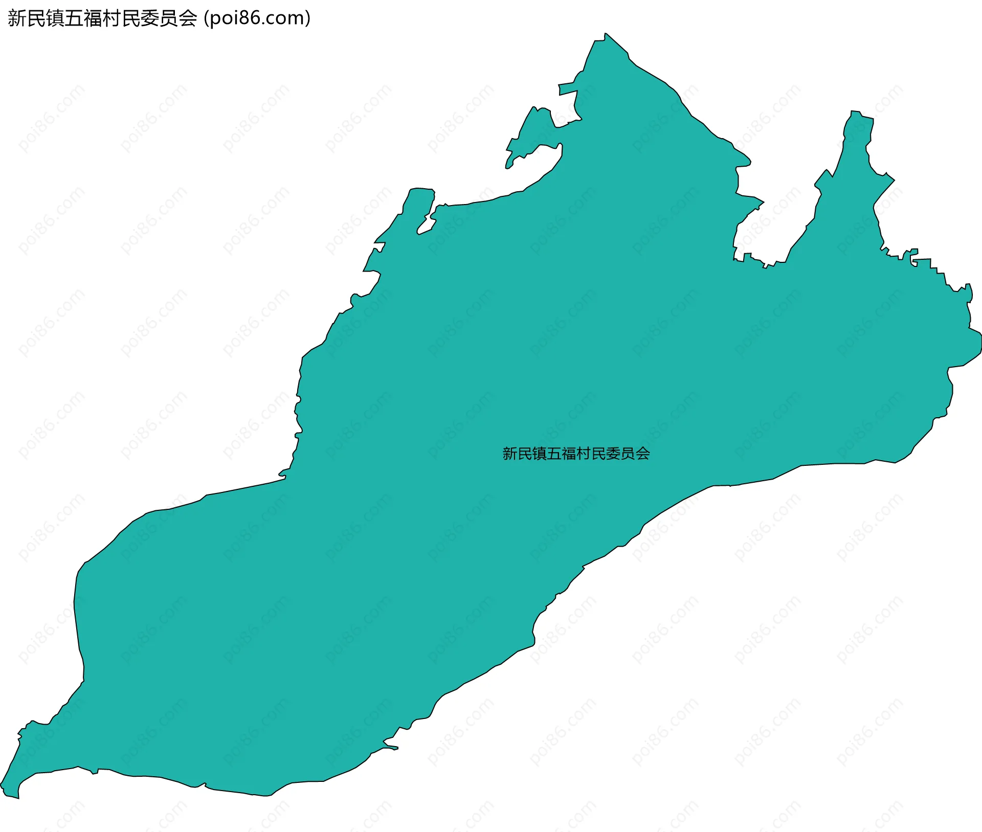 新民镇五福村民委员会边界地图