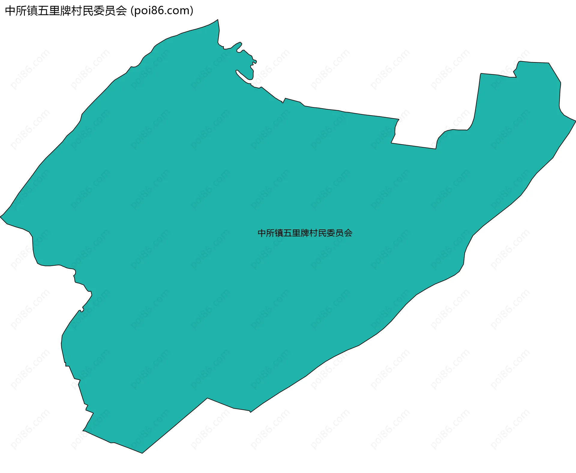 中所镇五里牌村民委员会边界地图
