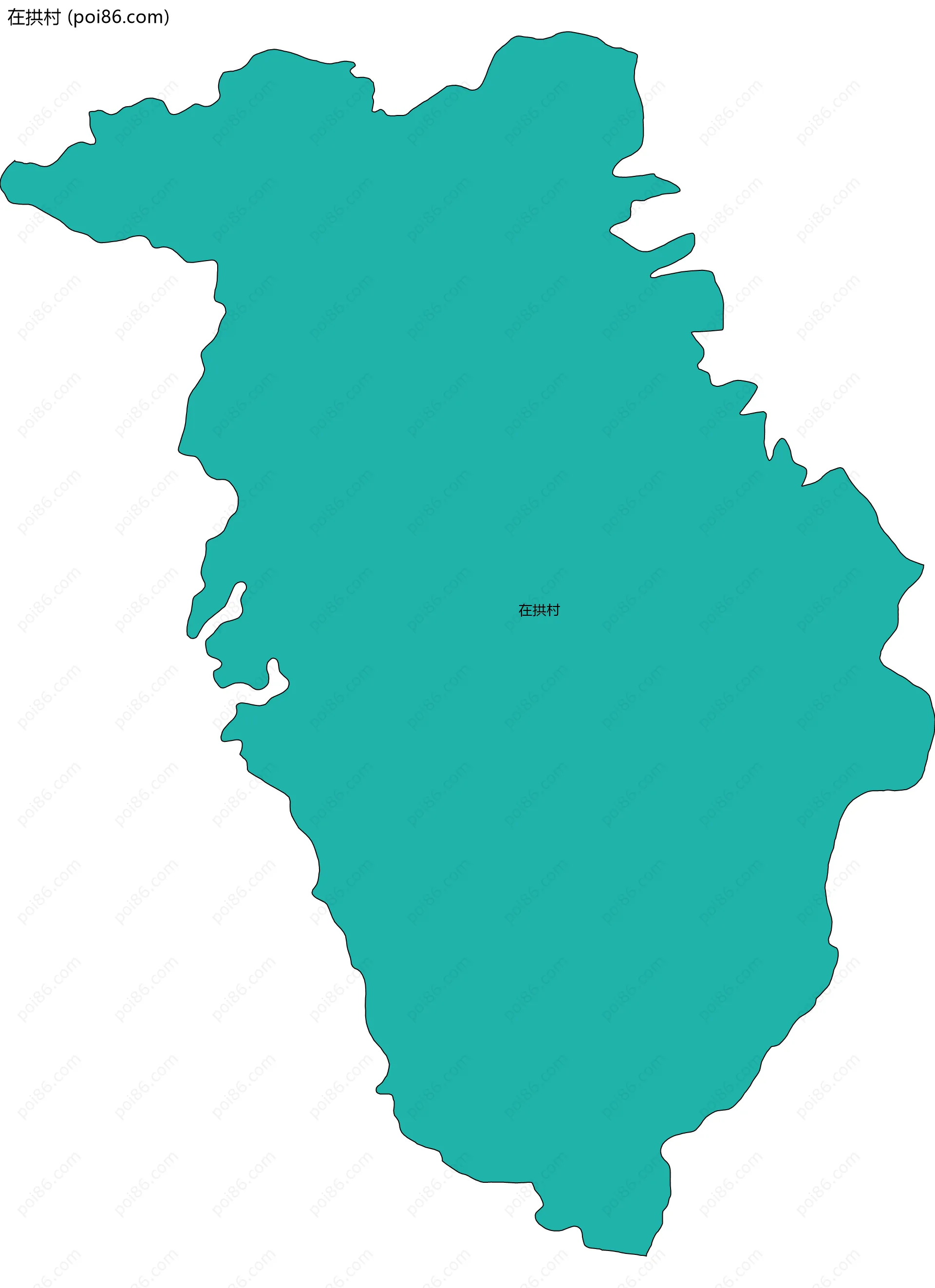 在拱村边界地图