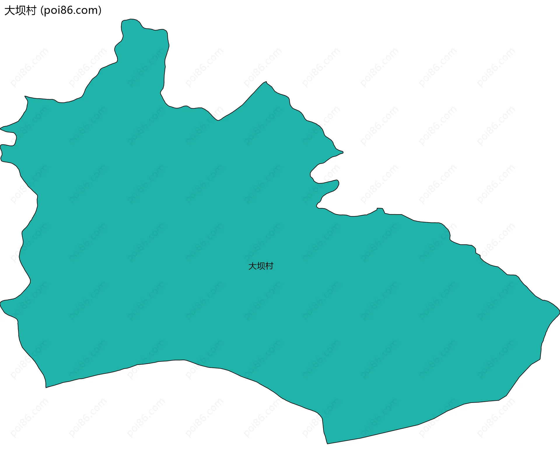 大坝村边界地图