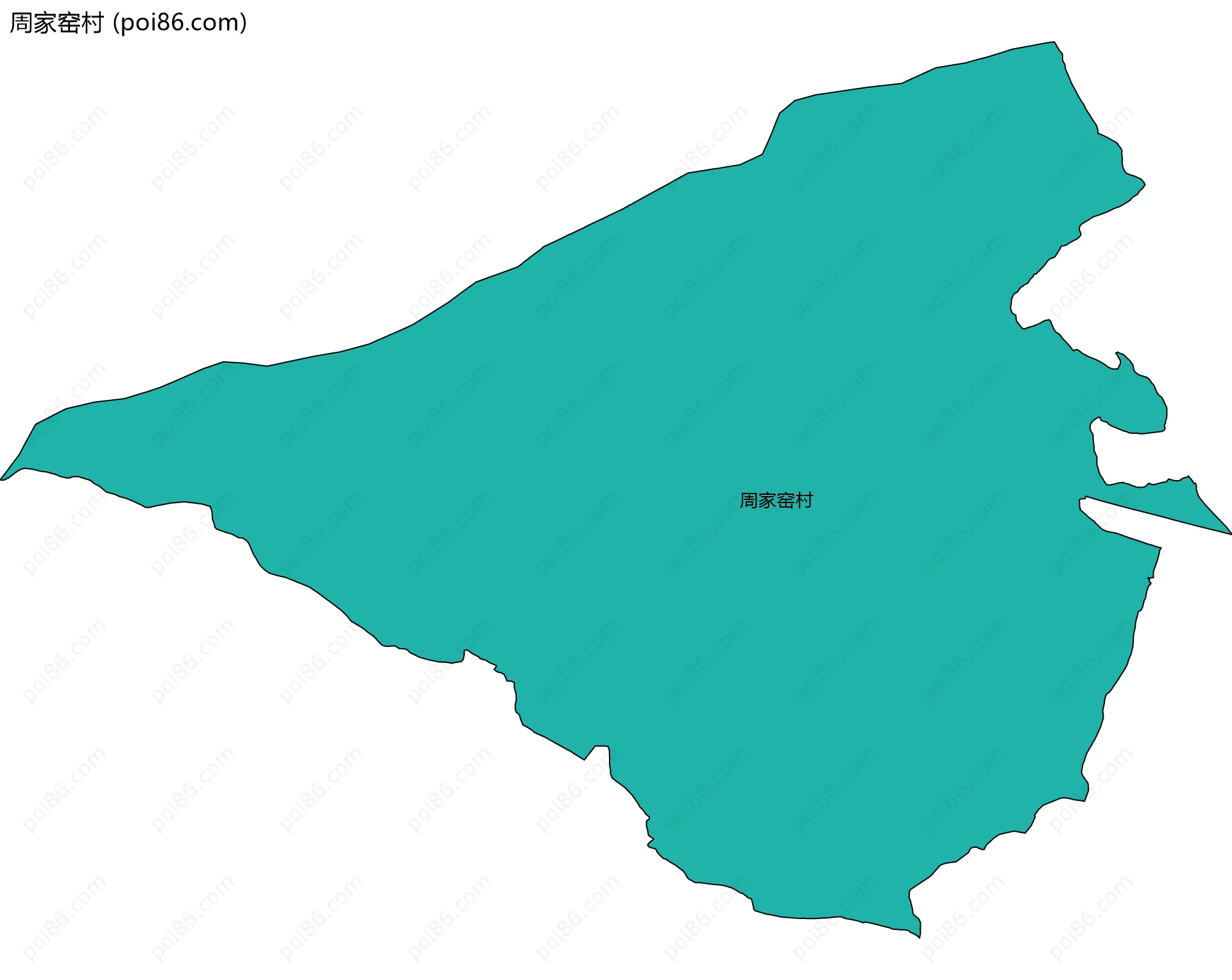周家窑村边界地图