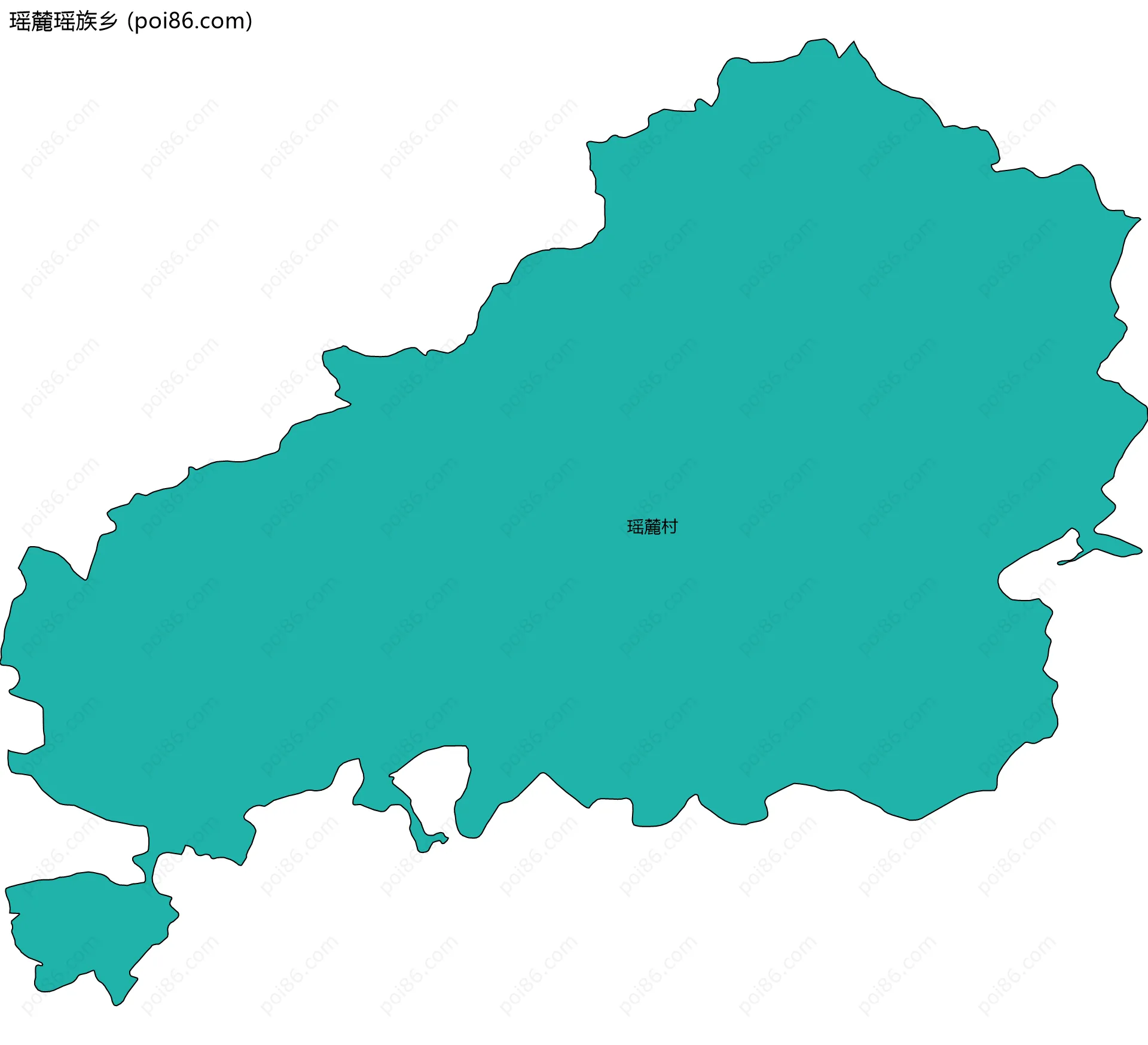 瑶麓瑶族乡边界地图(五级行政区划)