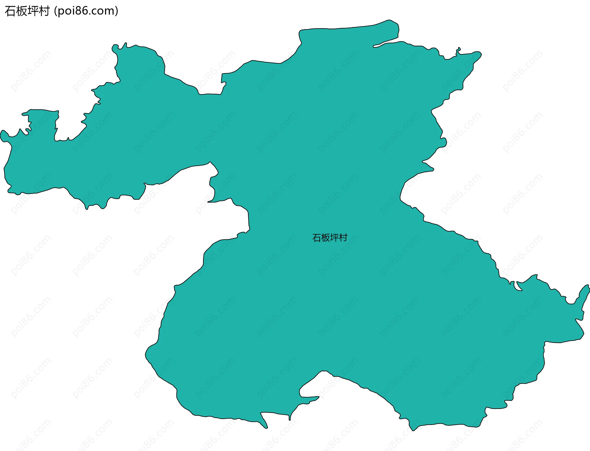 石板坪村边界地图