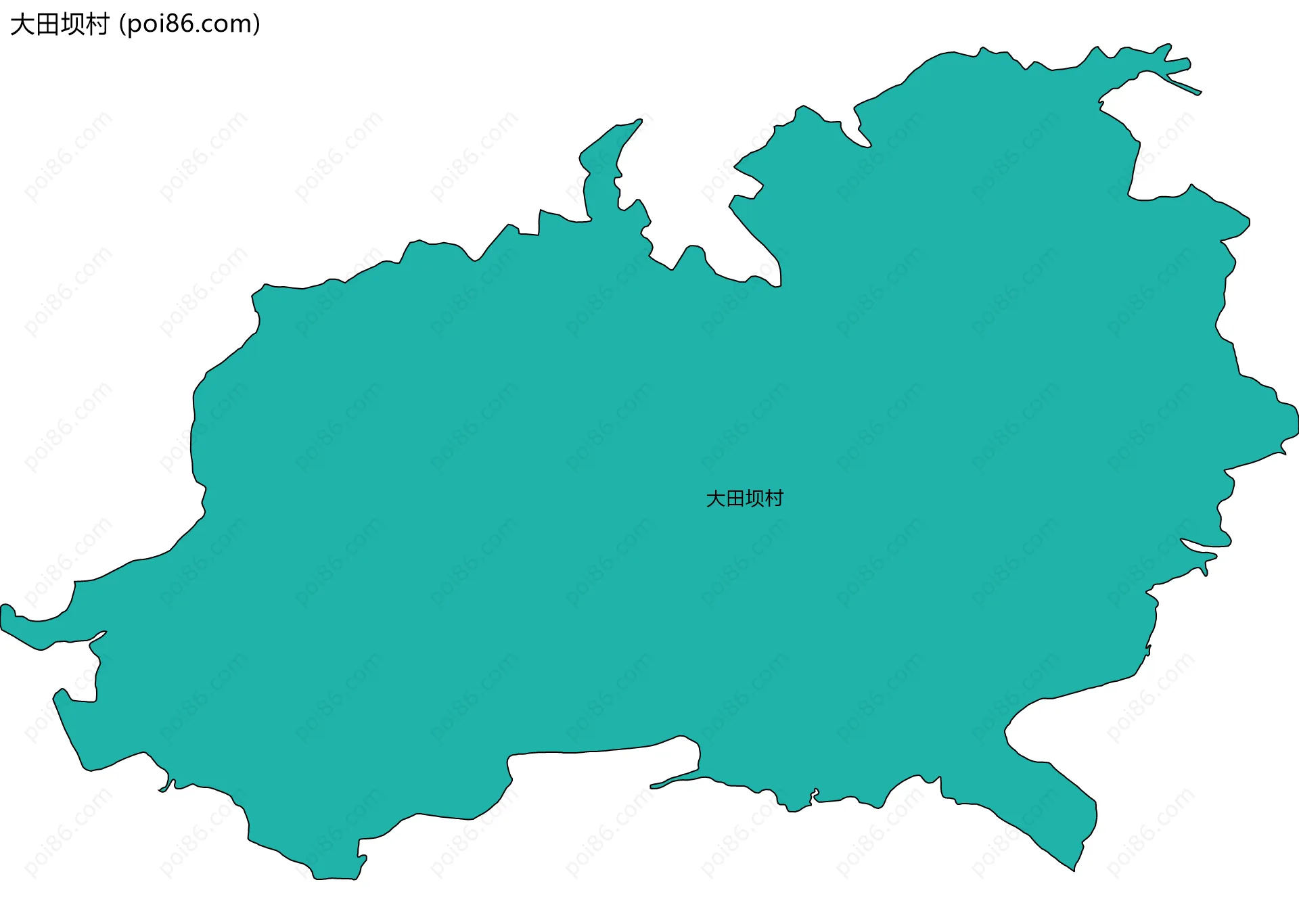 大田坝村边界地图