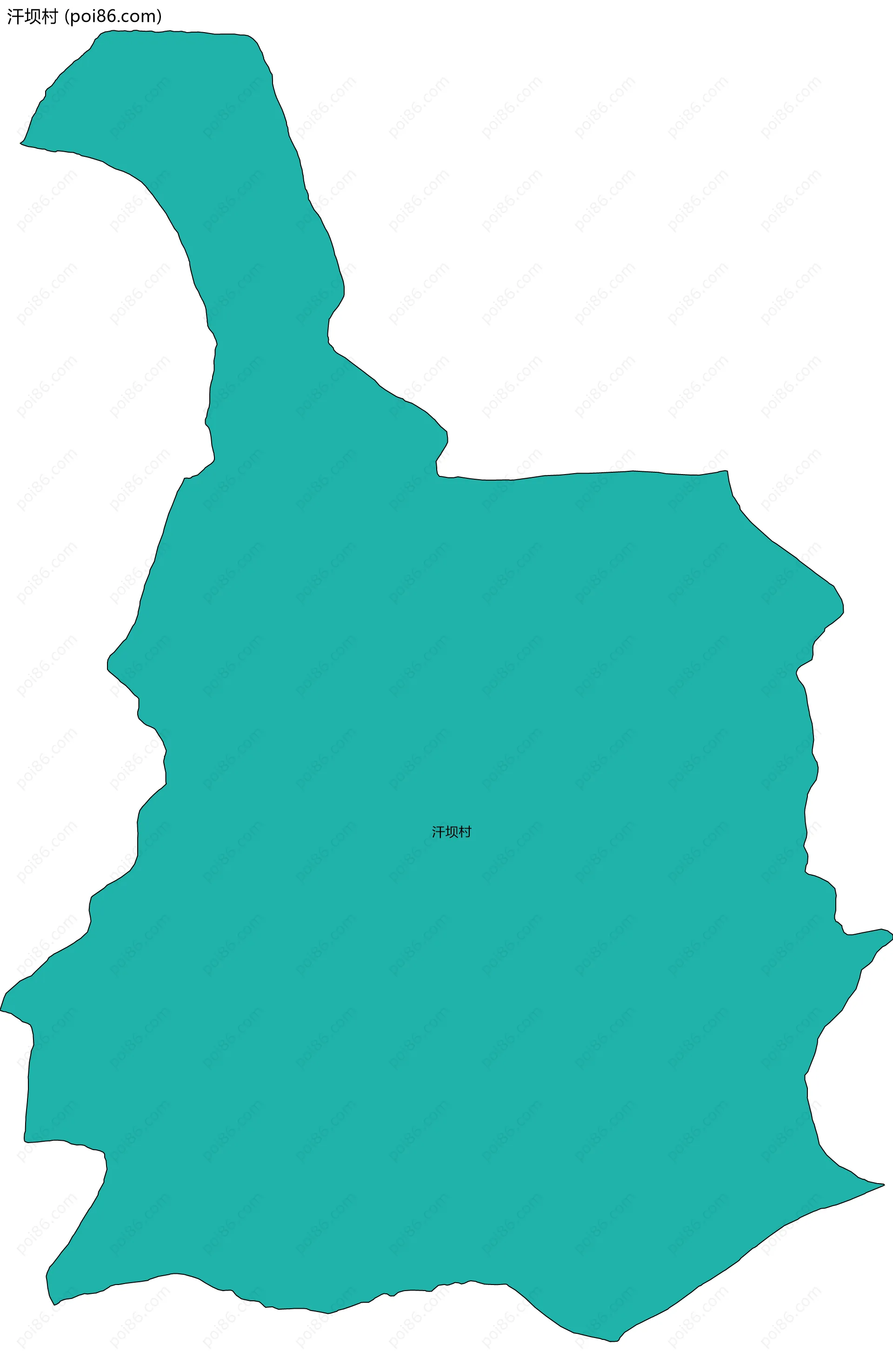 汗坝村边界地图