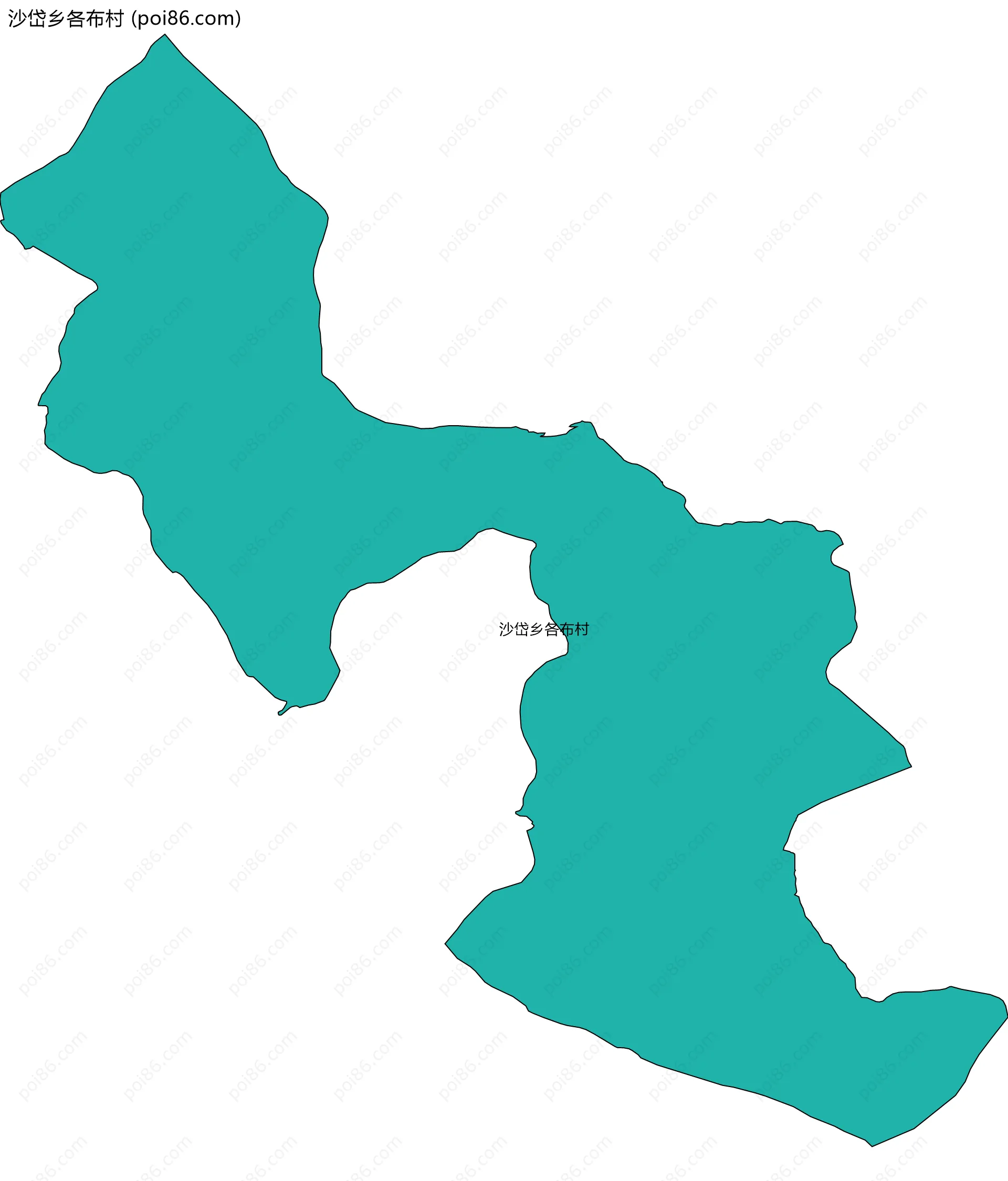 沙岱乡各布村边界地图