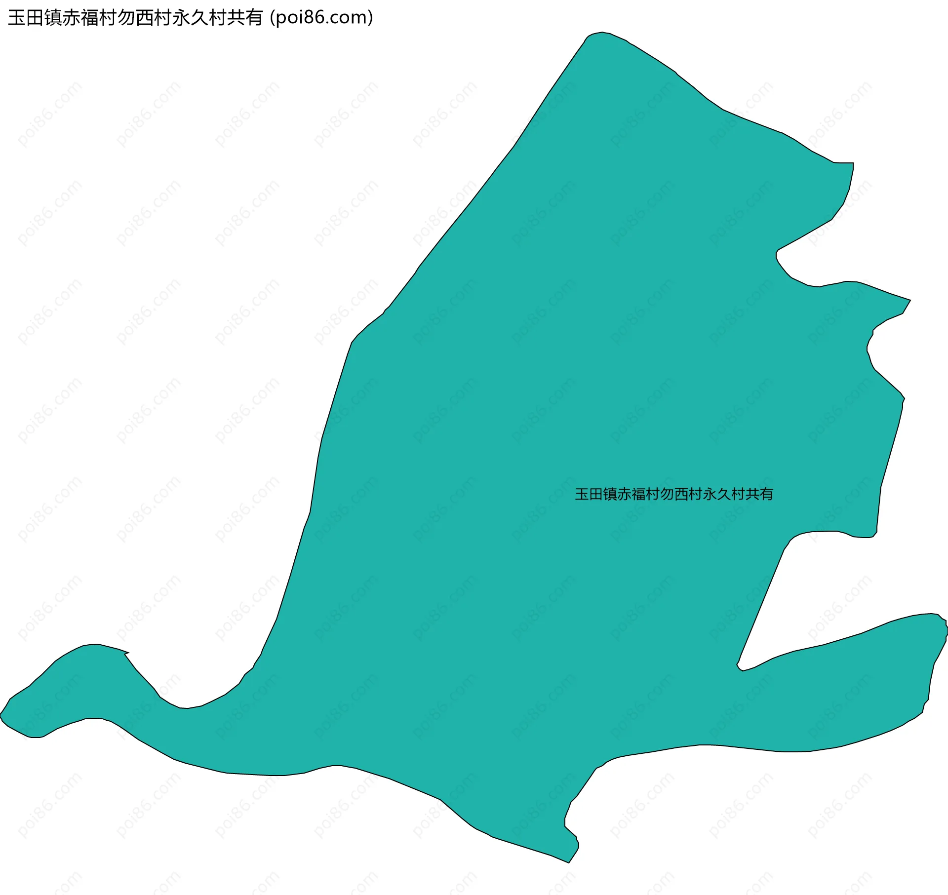 玉田镇赤福村勿西村永久村共有边界地图