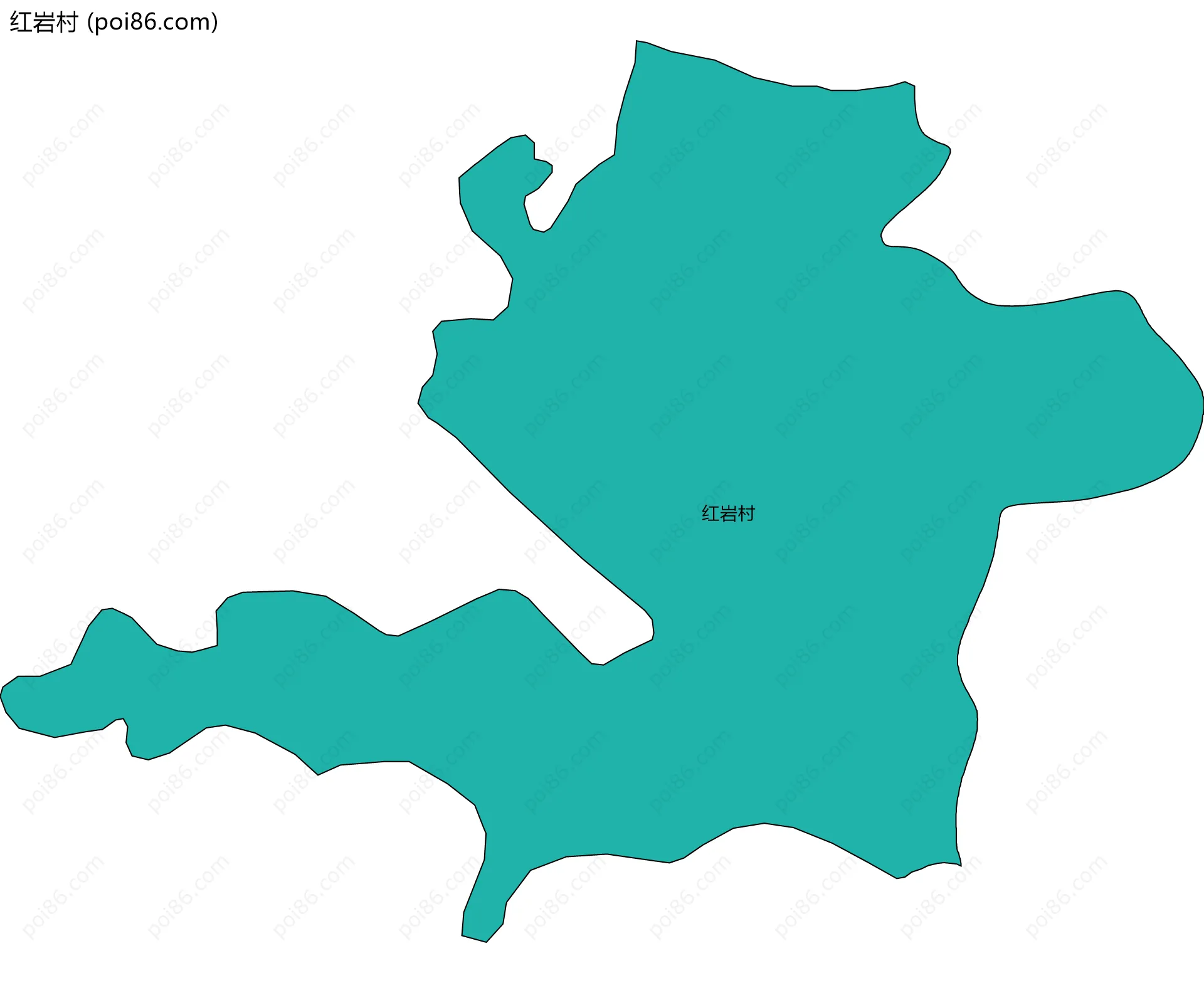 红岩村边界地图