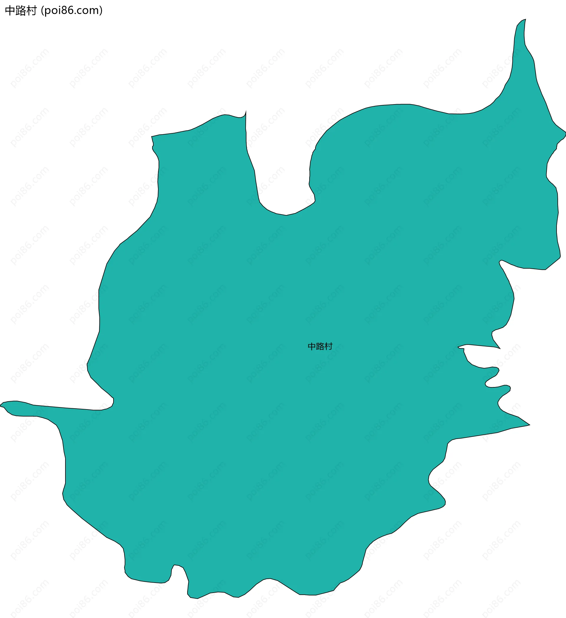 中路村边界地图