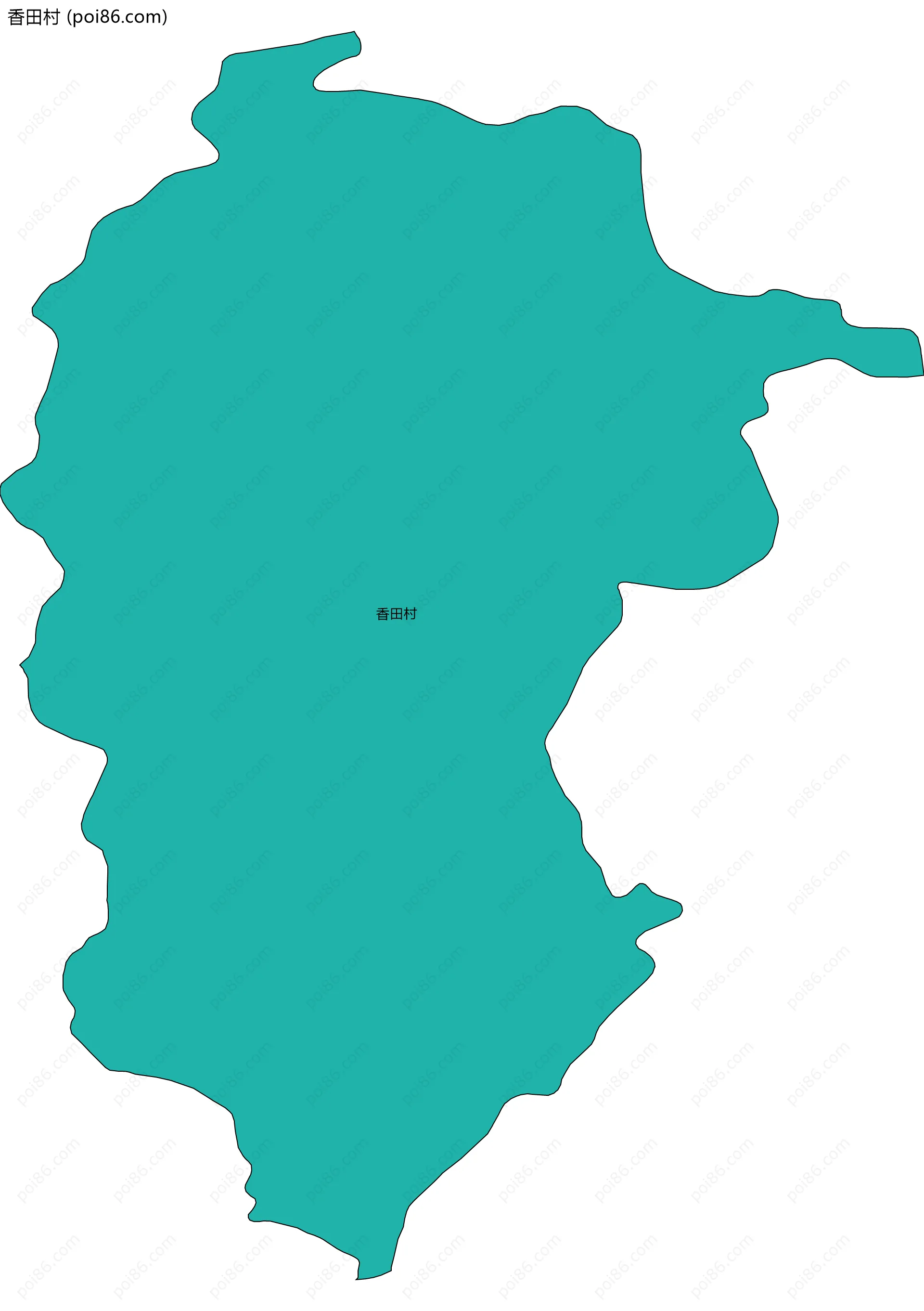香田村边界地图