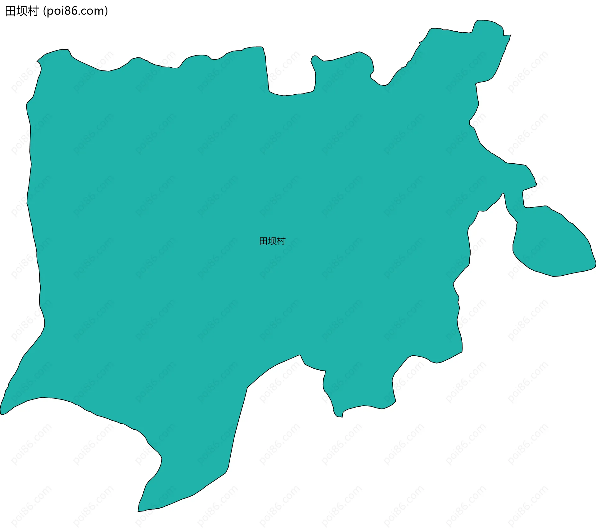 田坝村边界地图