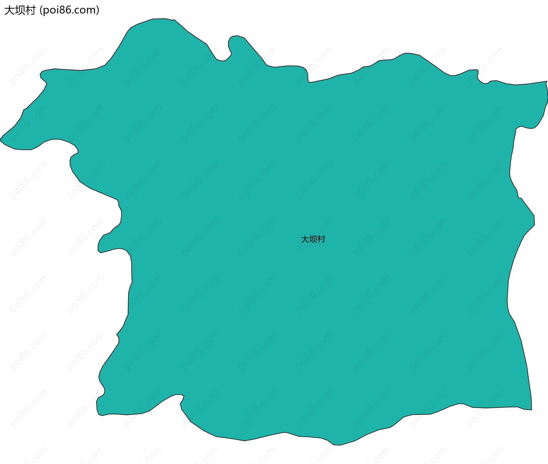 大坝村边界地图