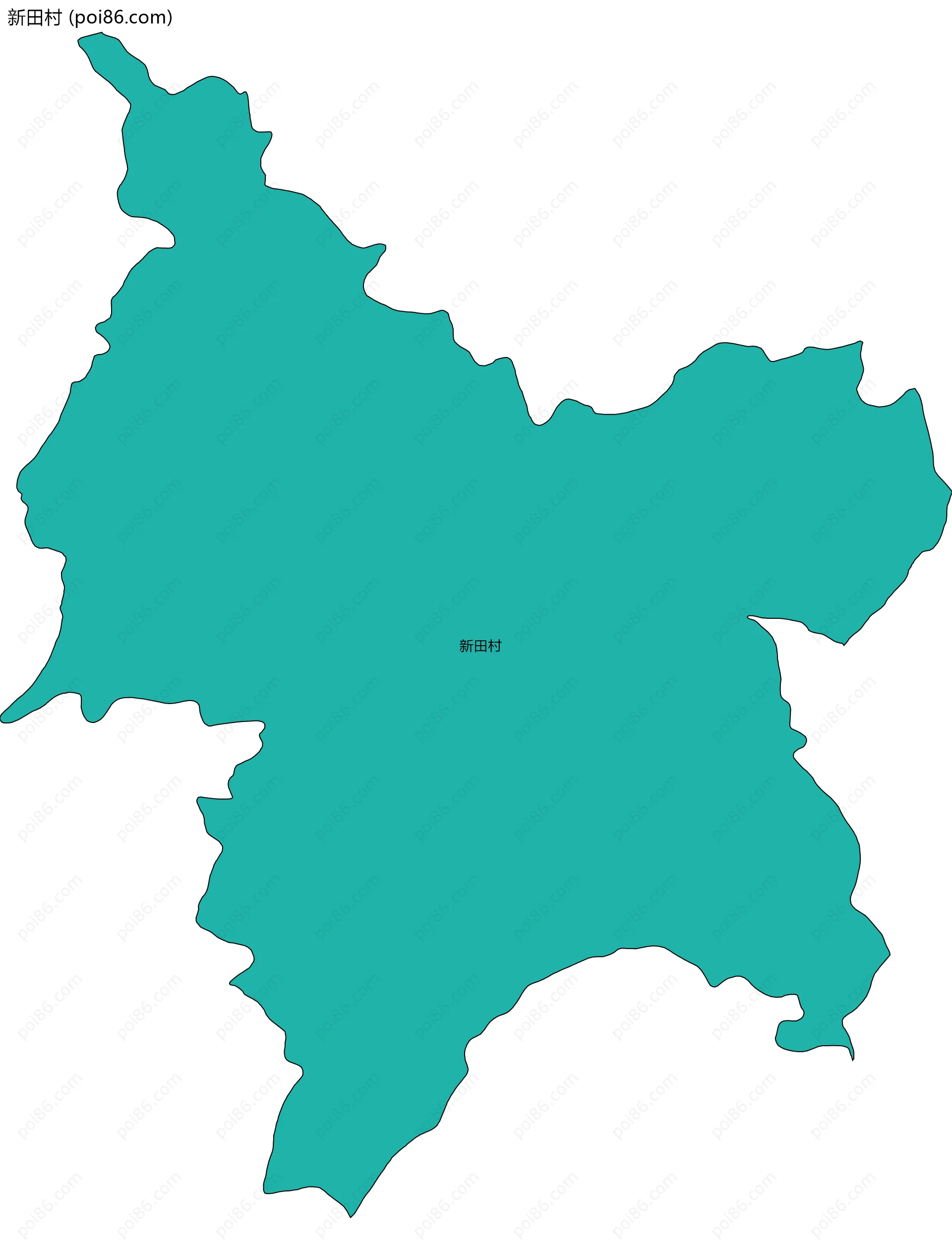 新田村边界地图