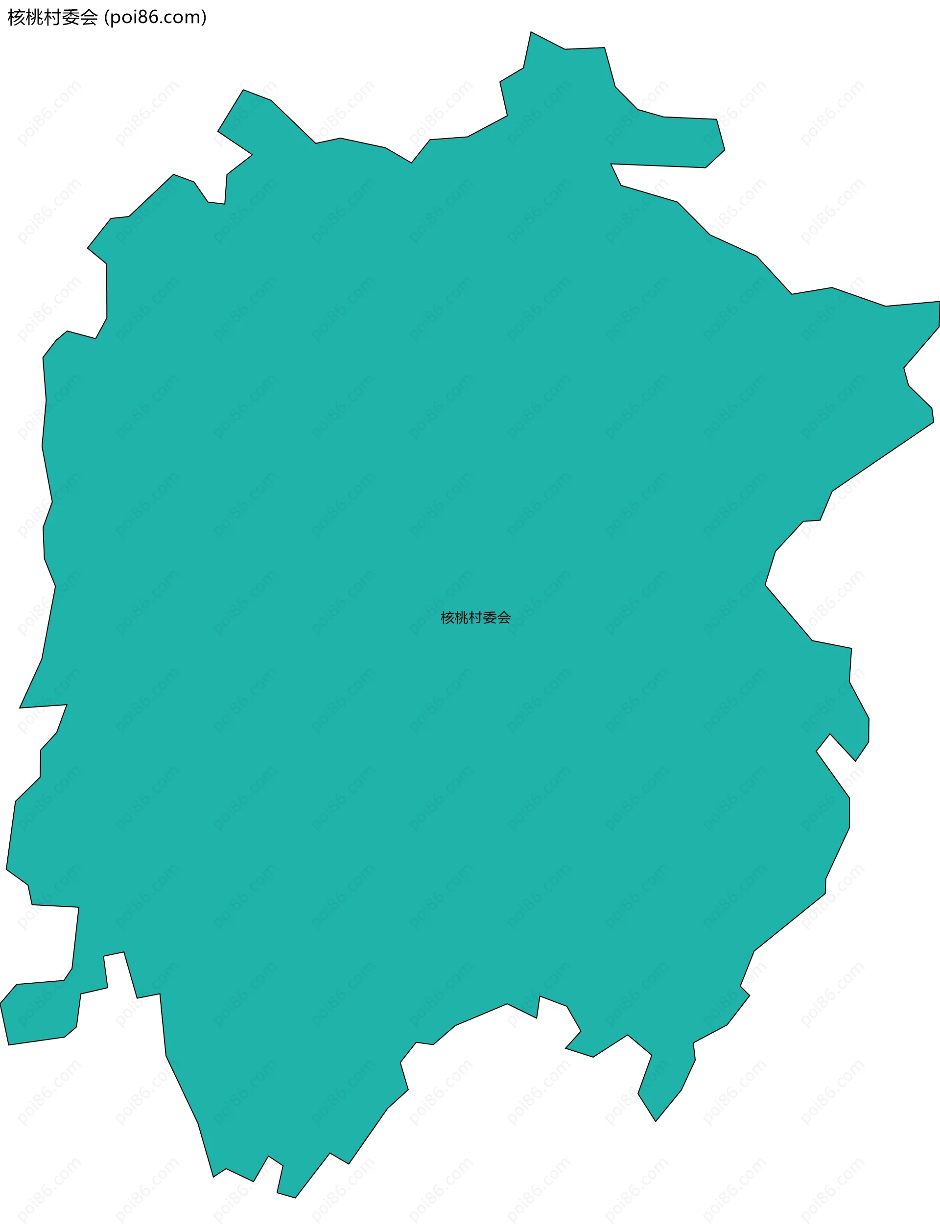 核桃村委会边界地图