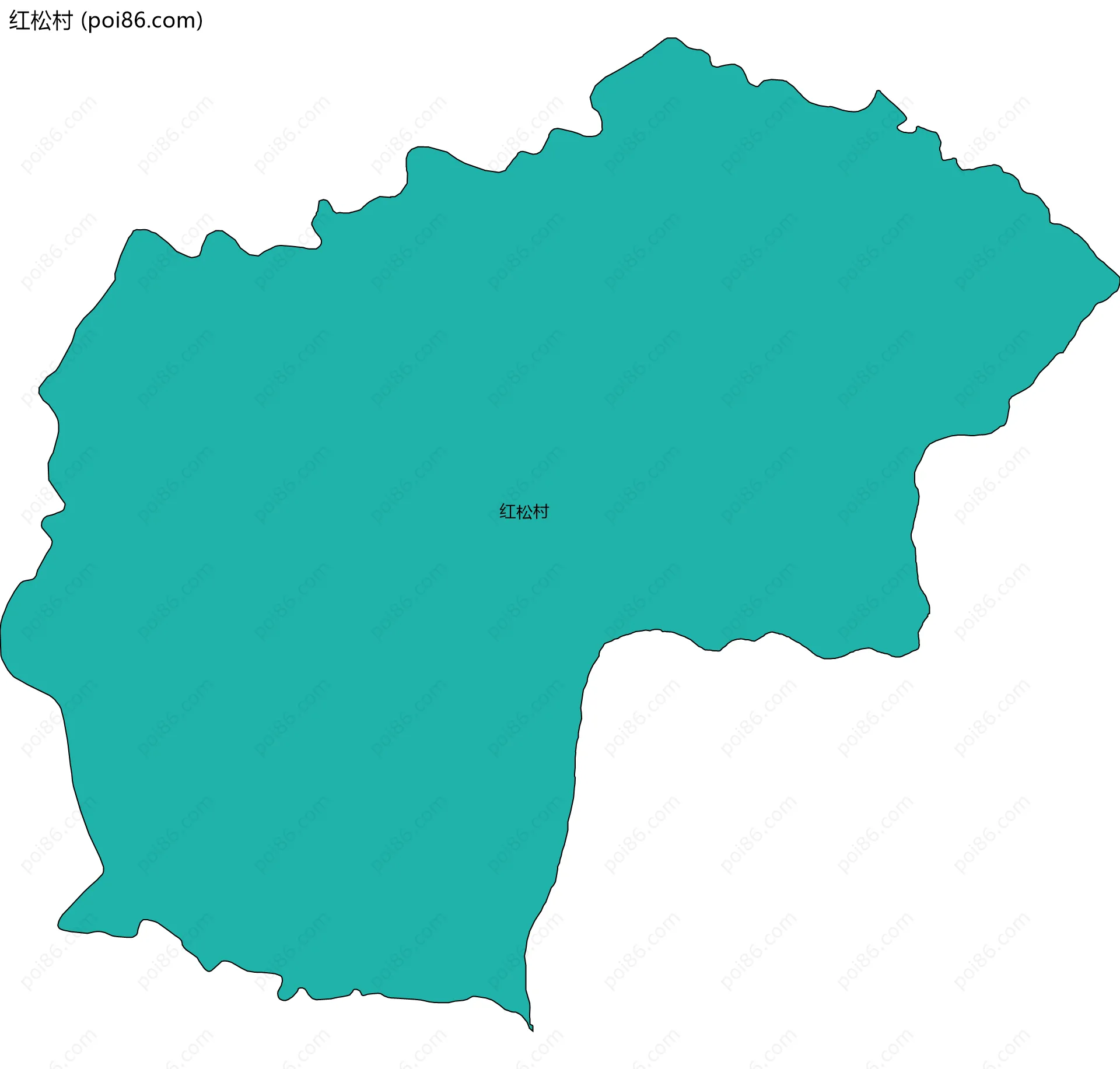 红松村边界地图