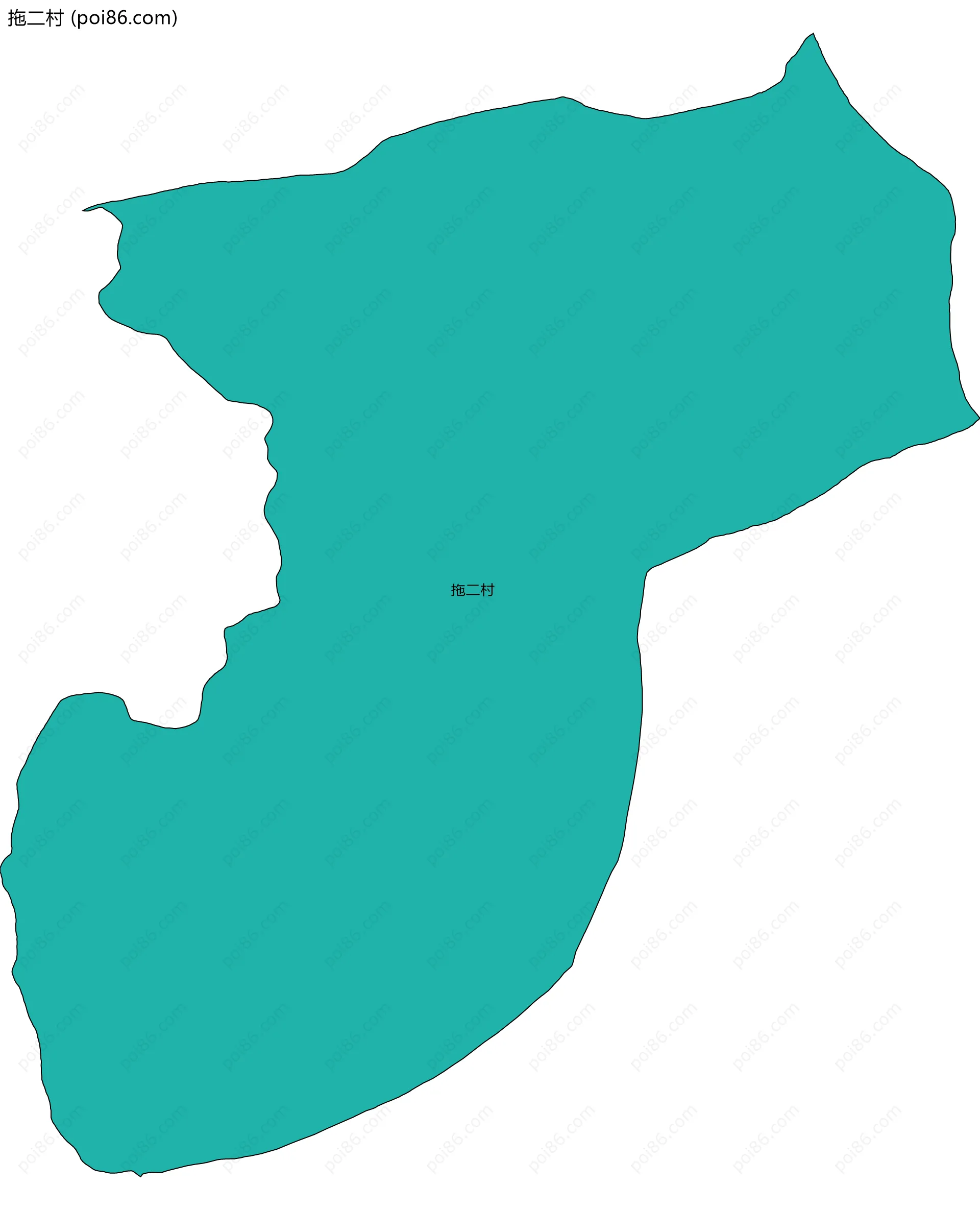 拖二村边界地图