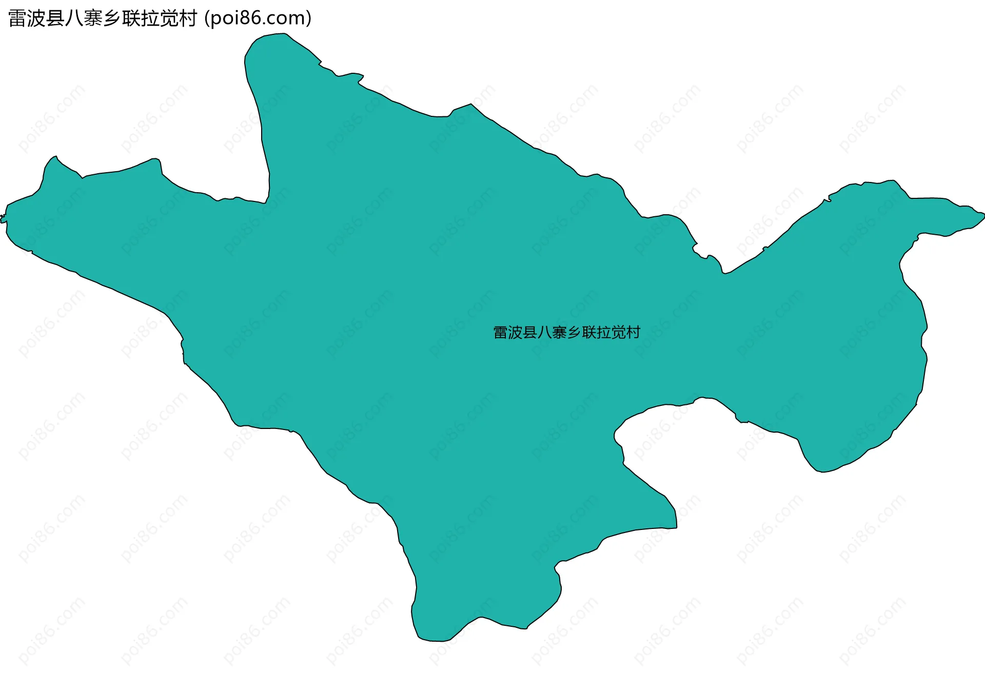 雷波县八寨乡联拉觉村边界地图