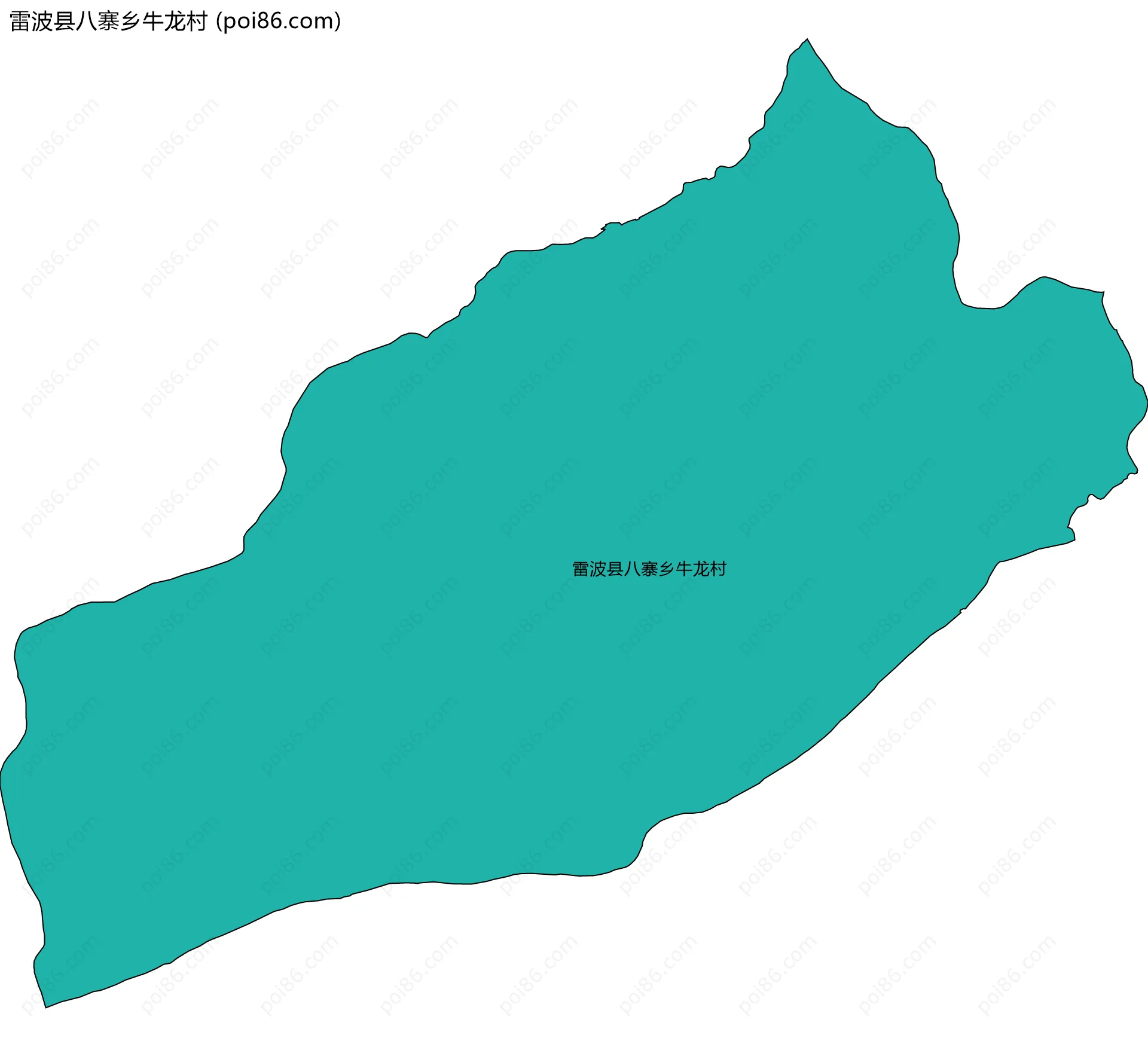 雷波县八寨乡牛龙村边界地图
