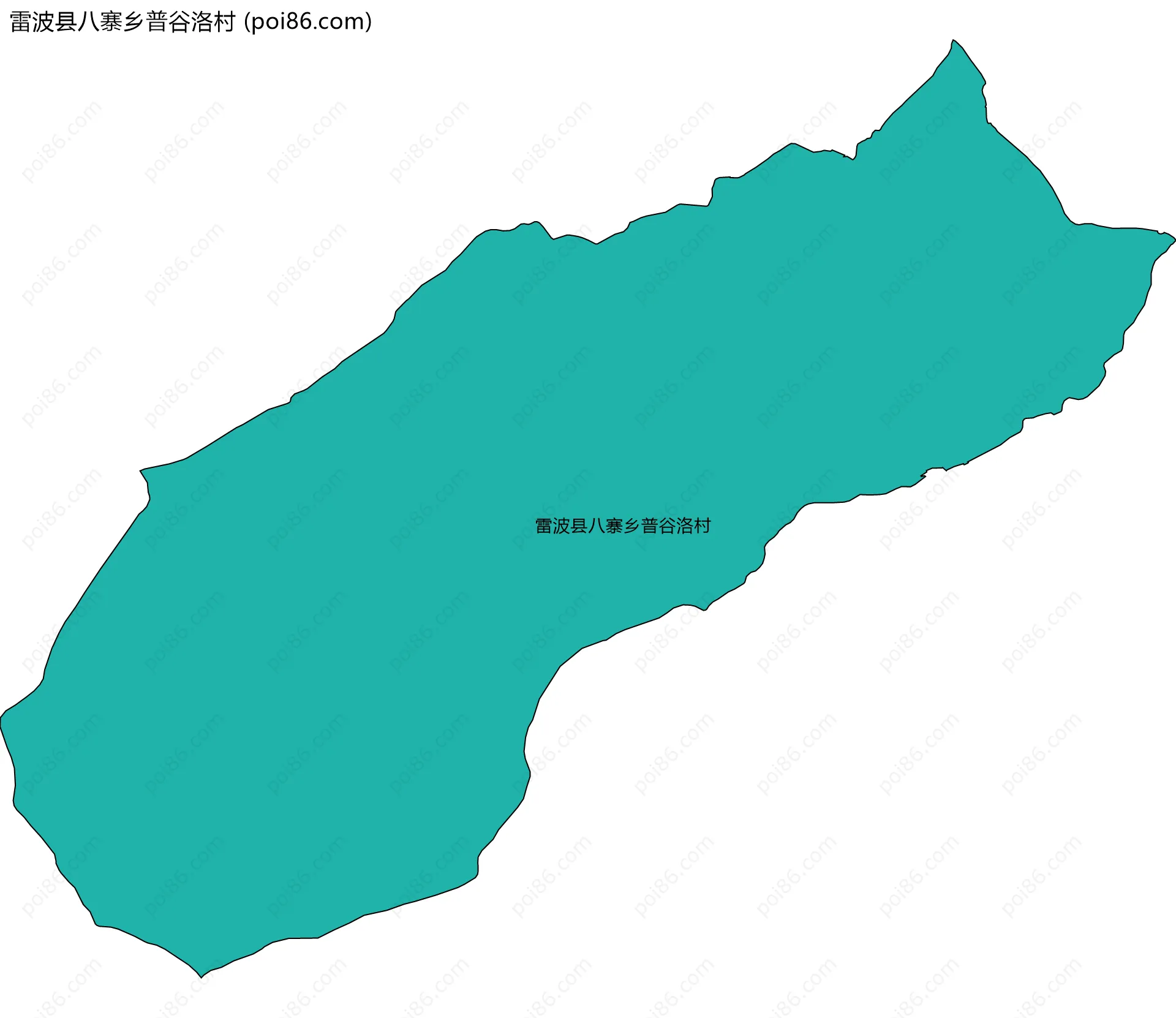 雷波县八寨乡普谷洛村边界地图