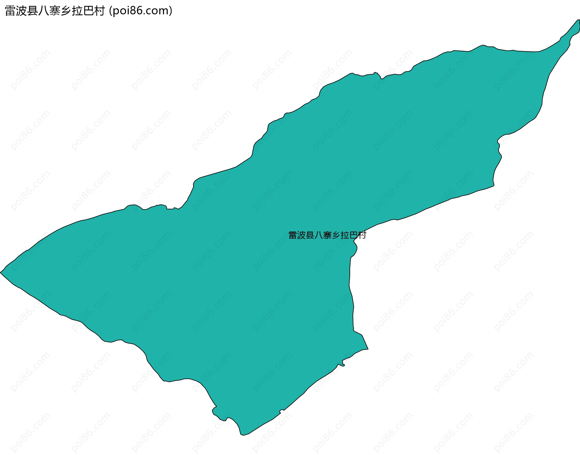 雷波县八寨乡拉巴村边界地图