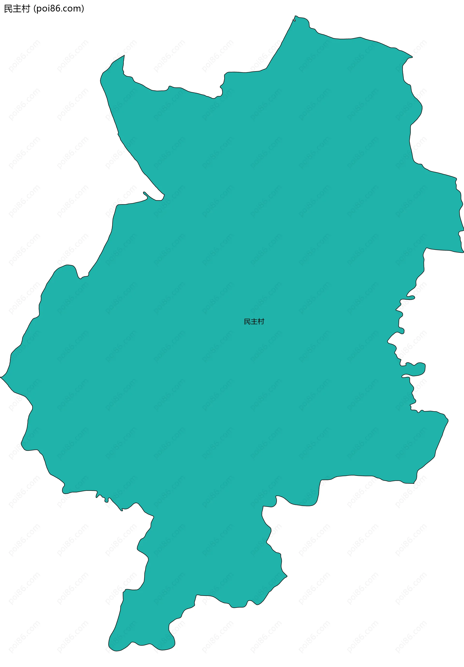 民主村边界地图