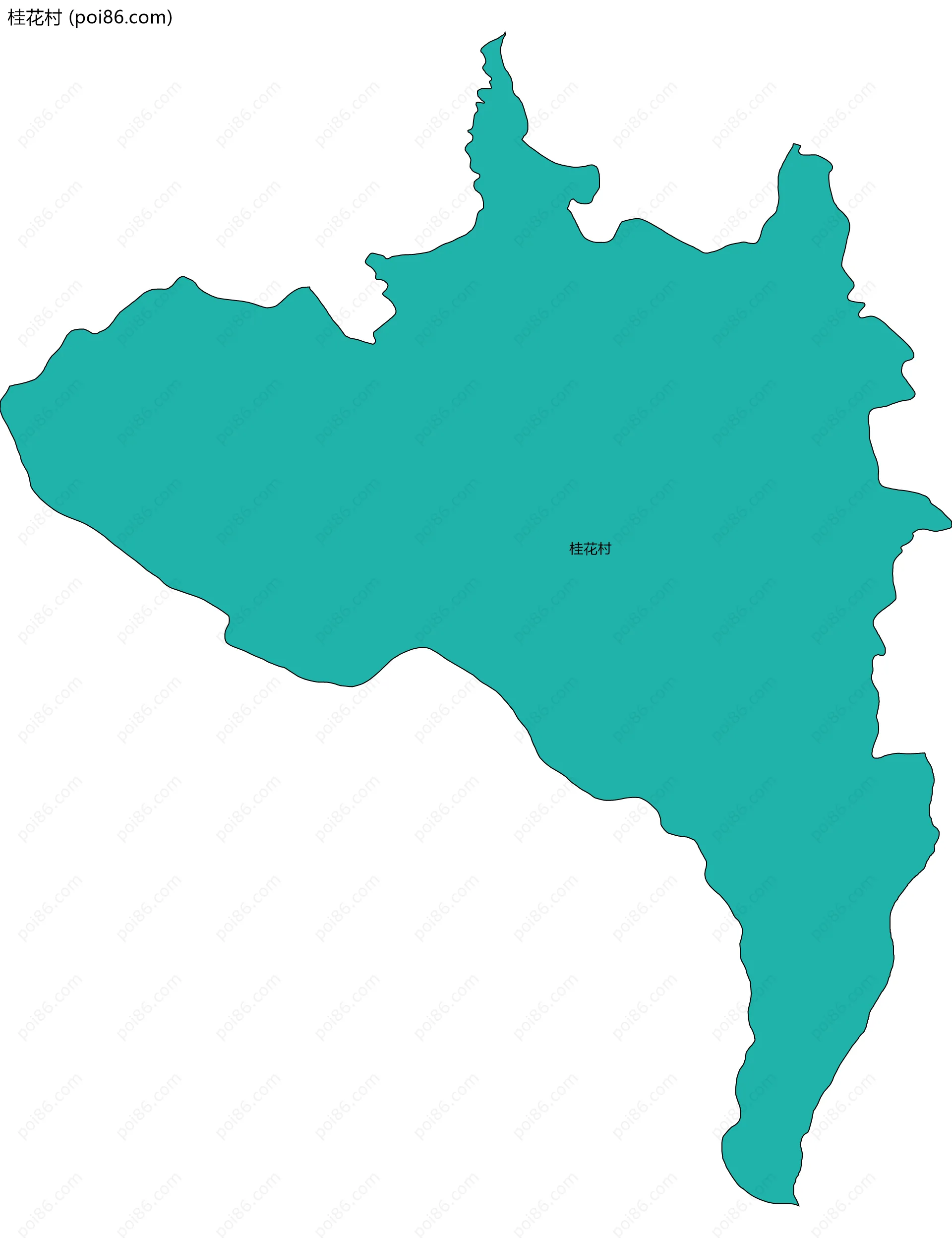 桂花村边界地图