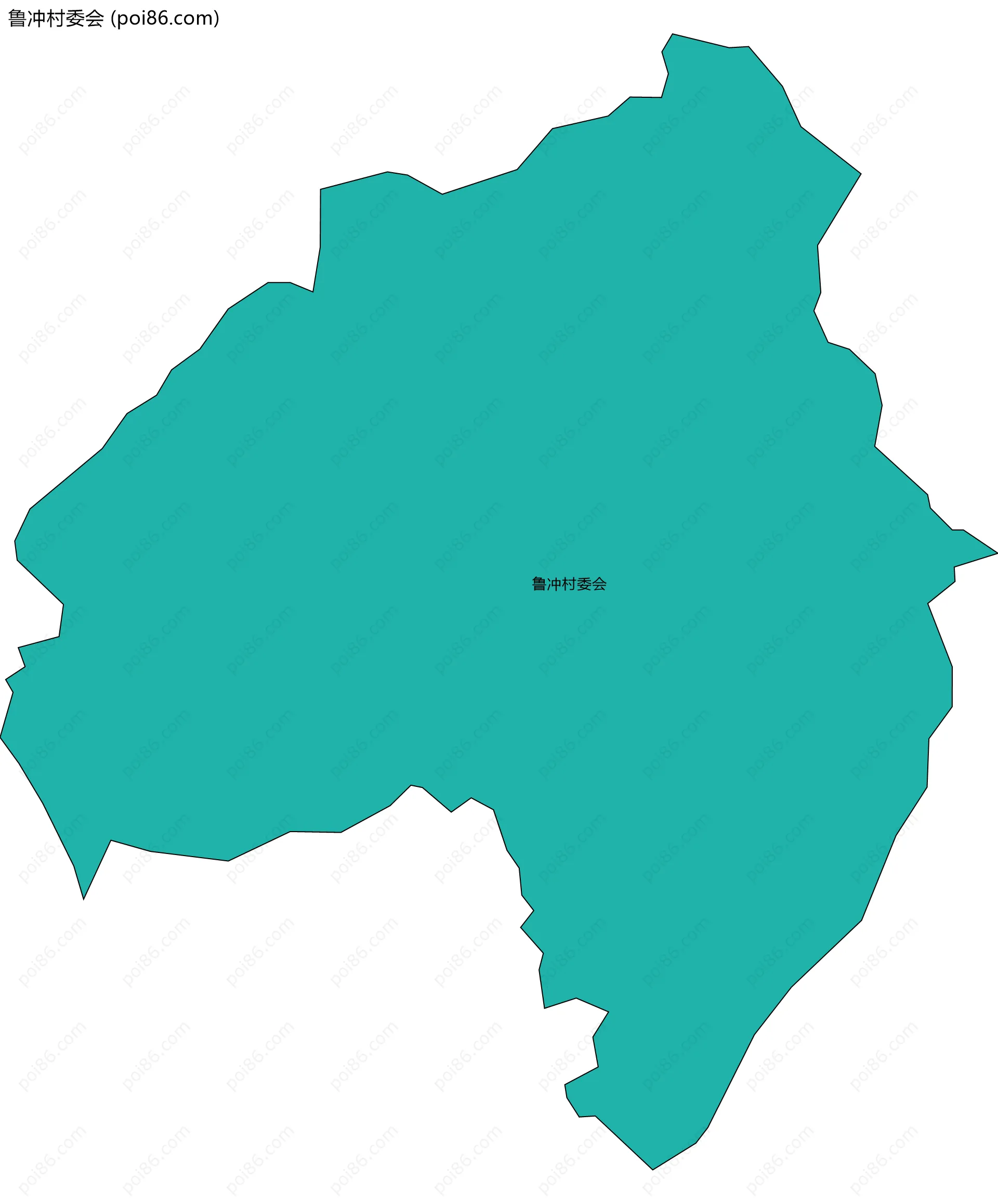 鲁冲村委会边界地图
