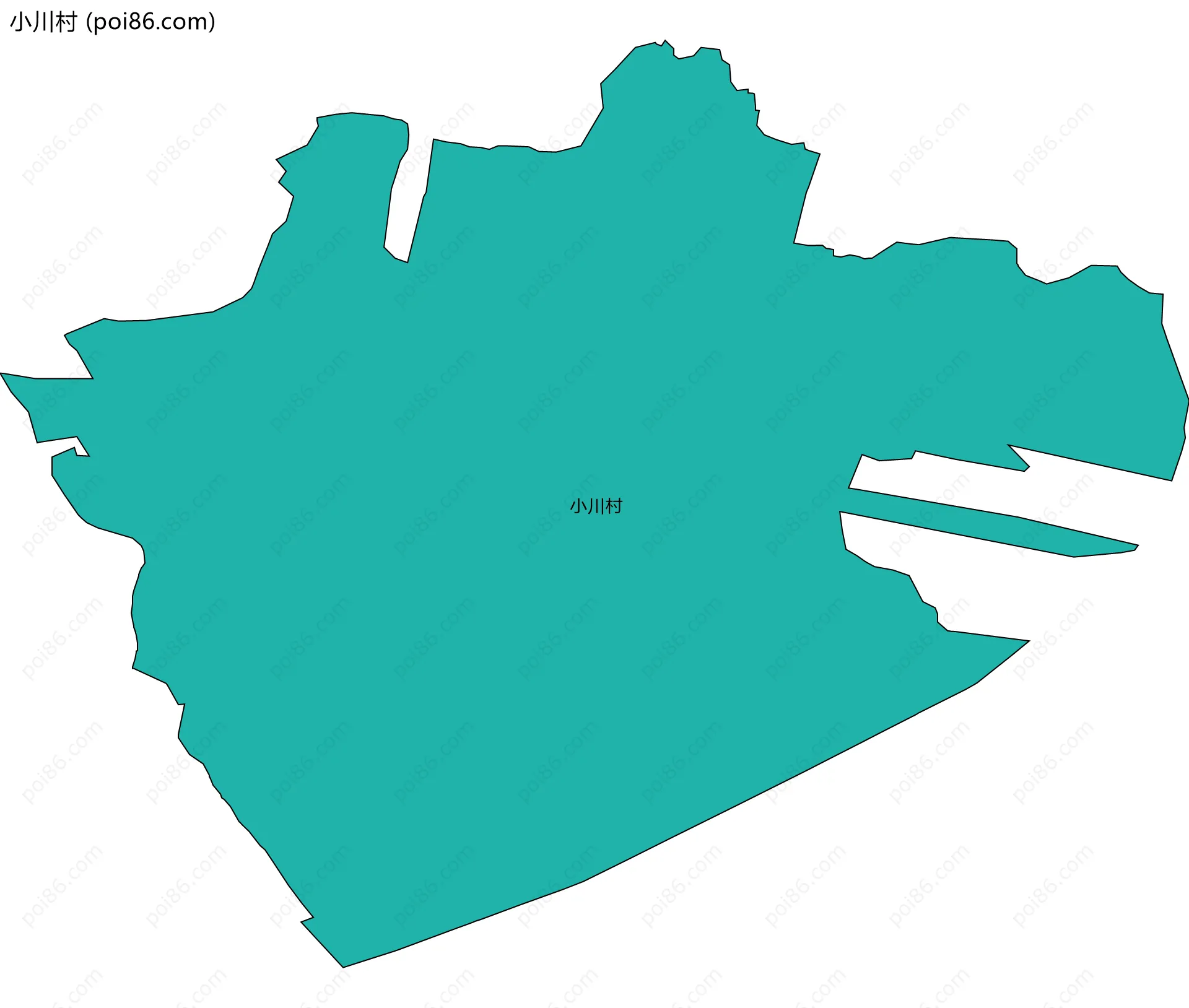 小川村边界地图