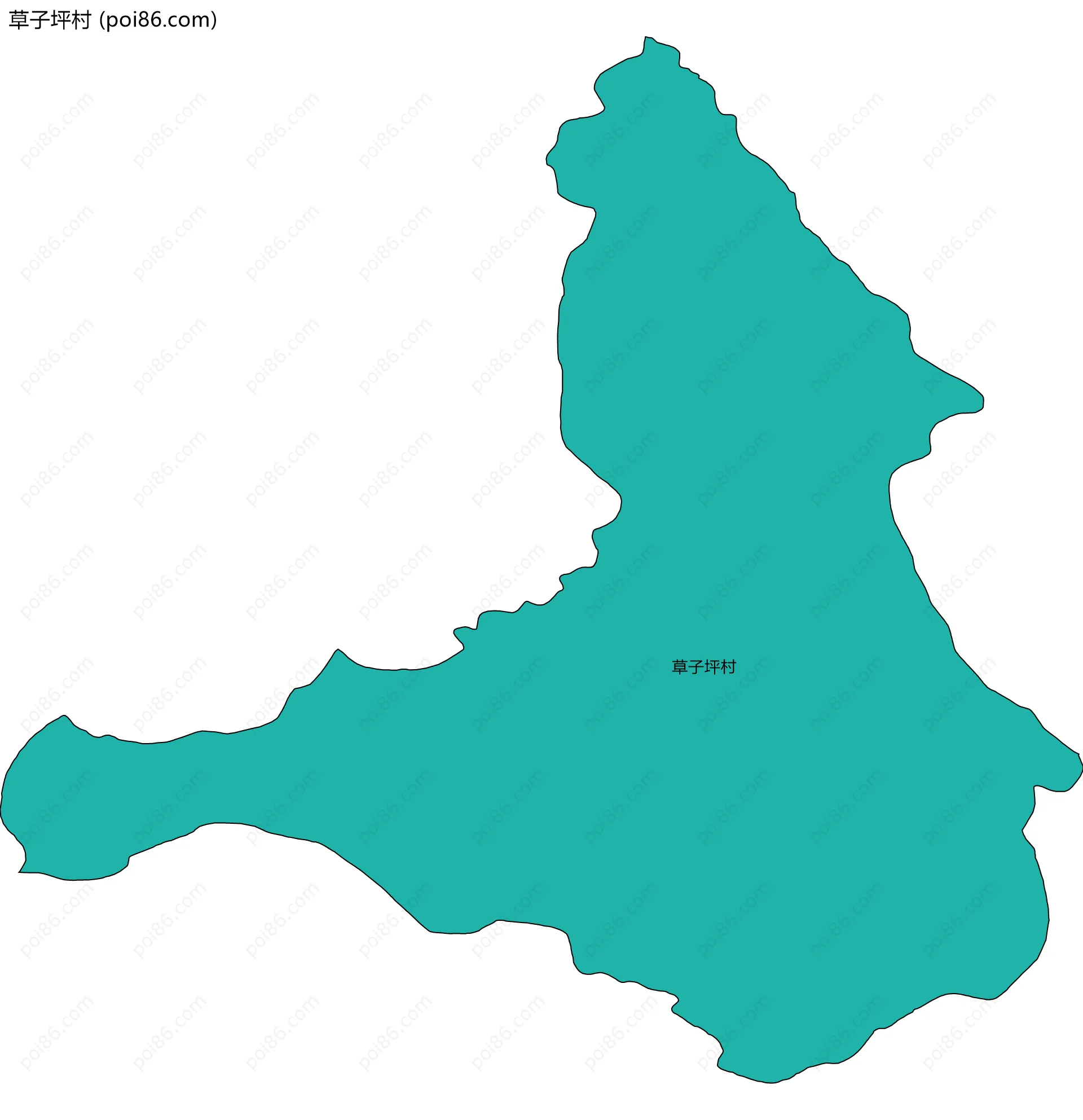 草子坪村边界地图