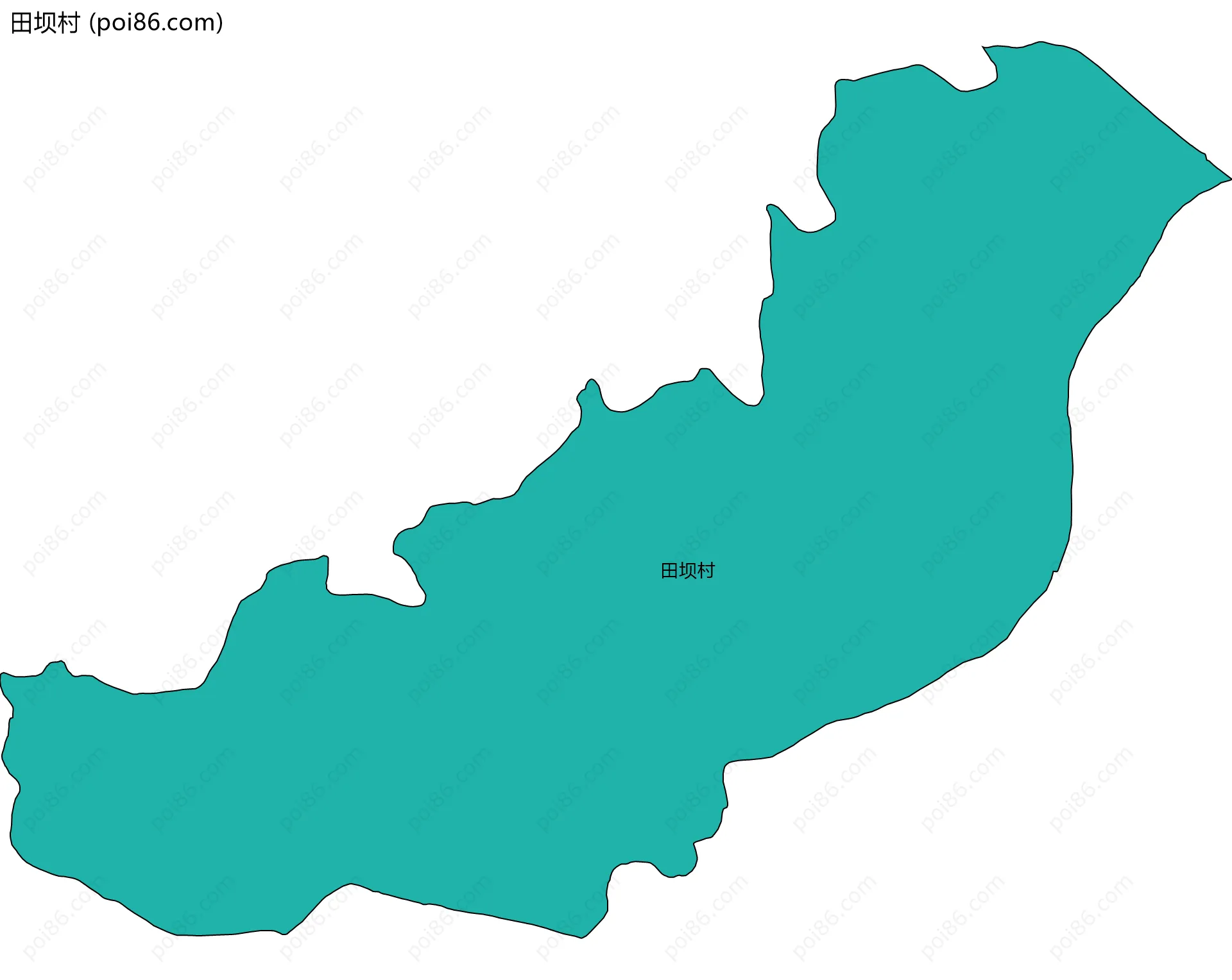 田坝村边界地图