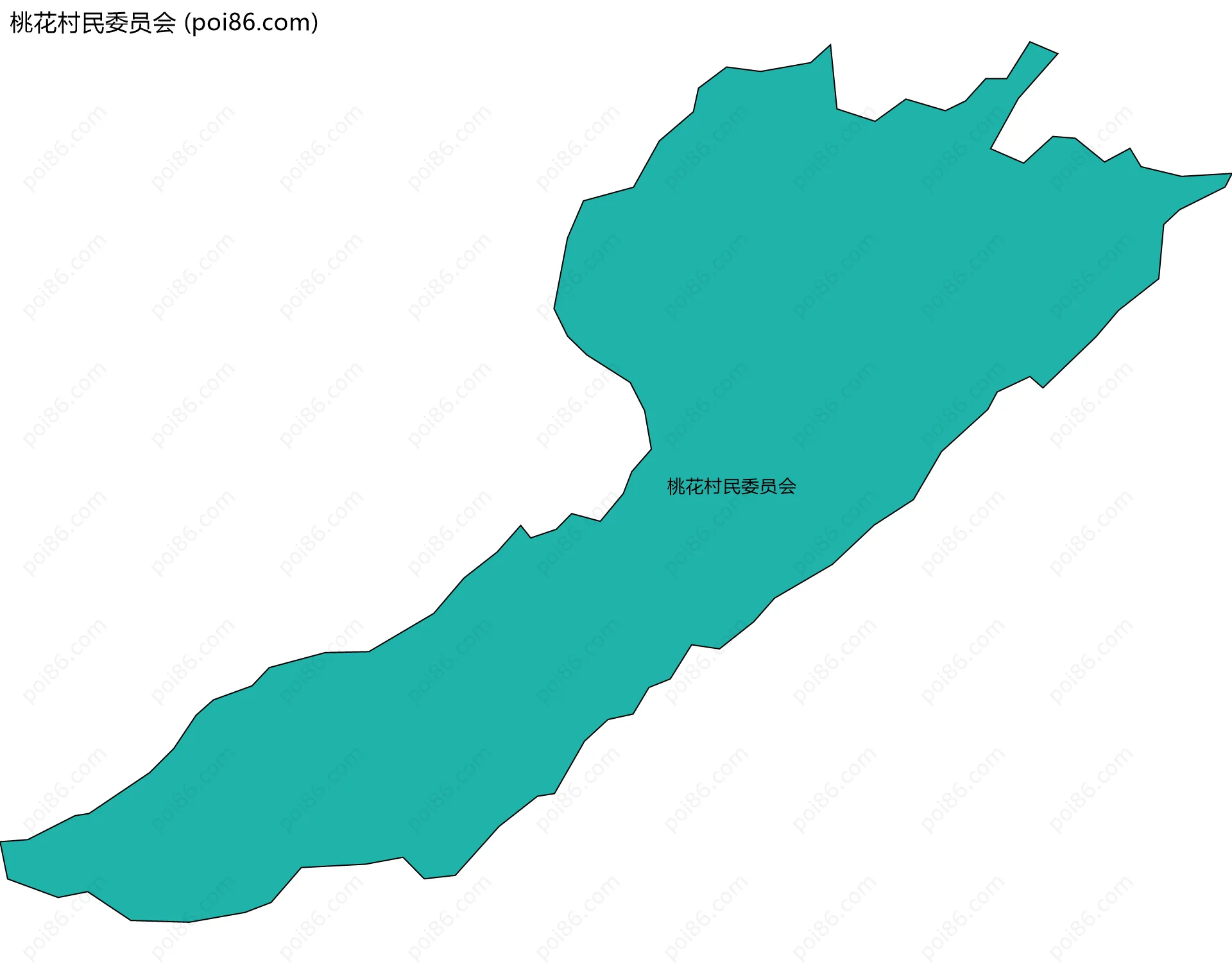 桃花村民委员会边界地图