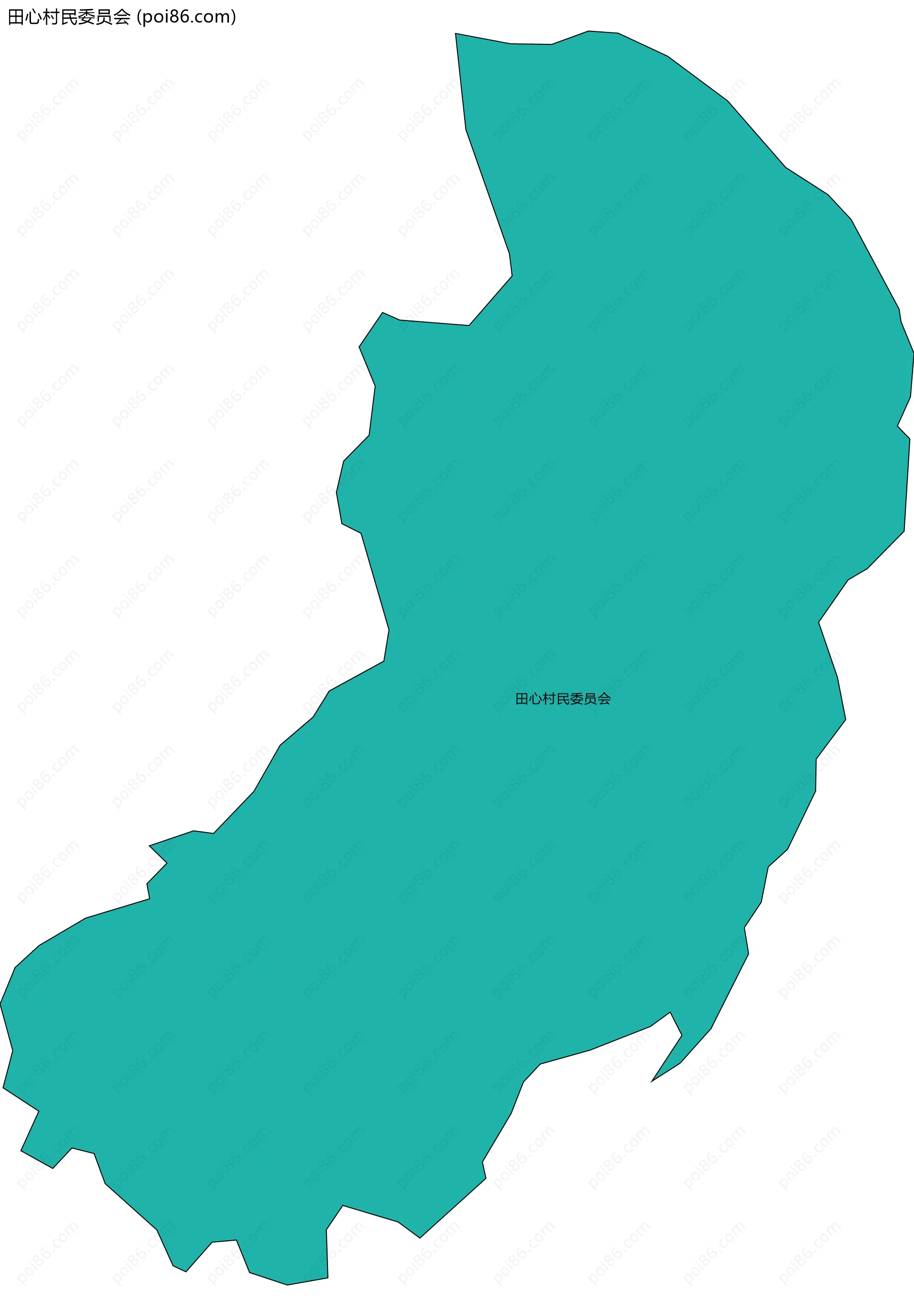 田心村民委员会边界地图