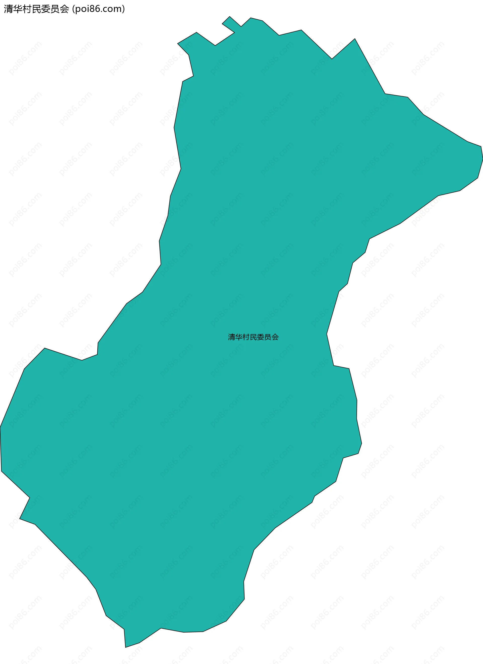 清华村民委员会边界地图