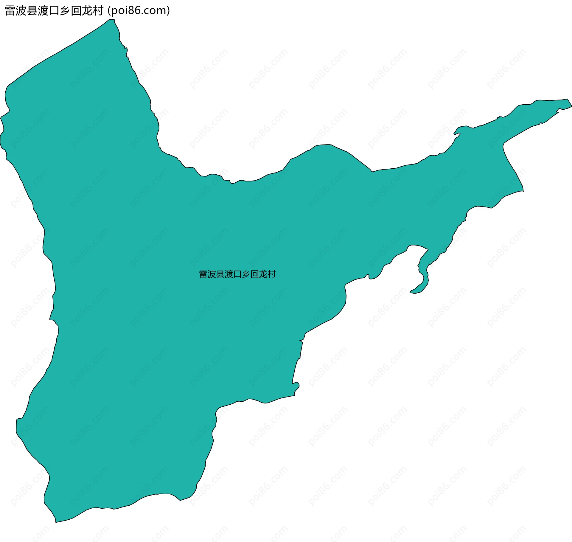 雷波县渡口乡回龙村边界地图