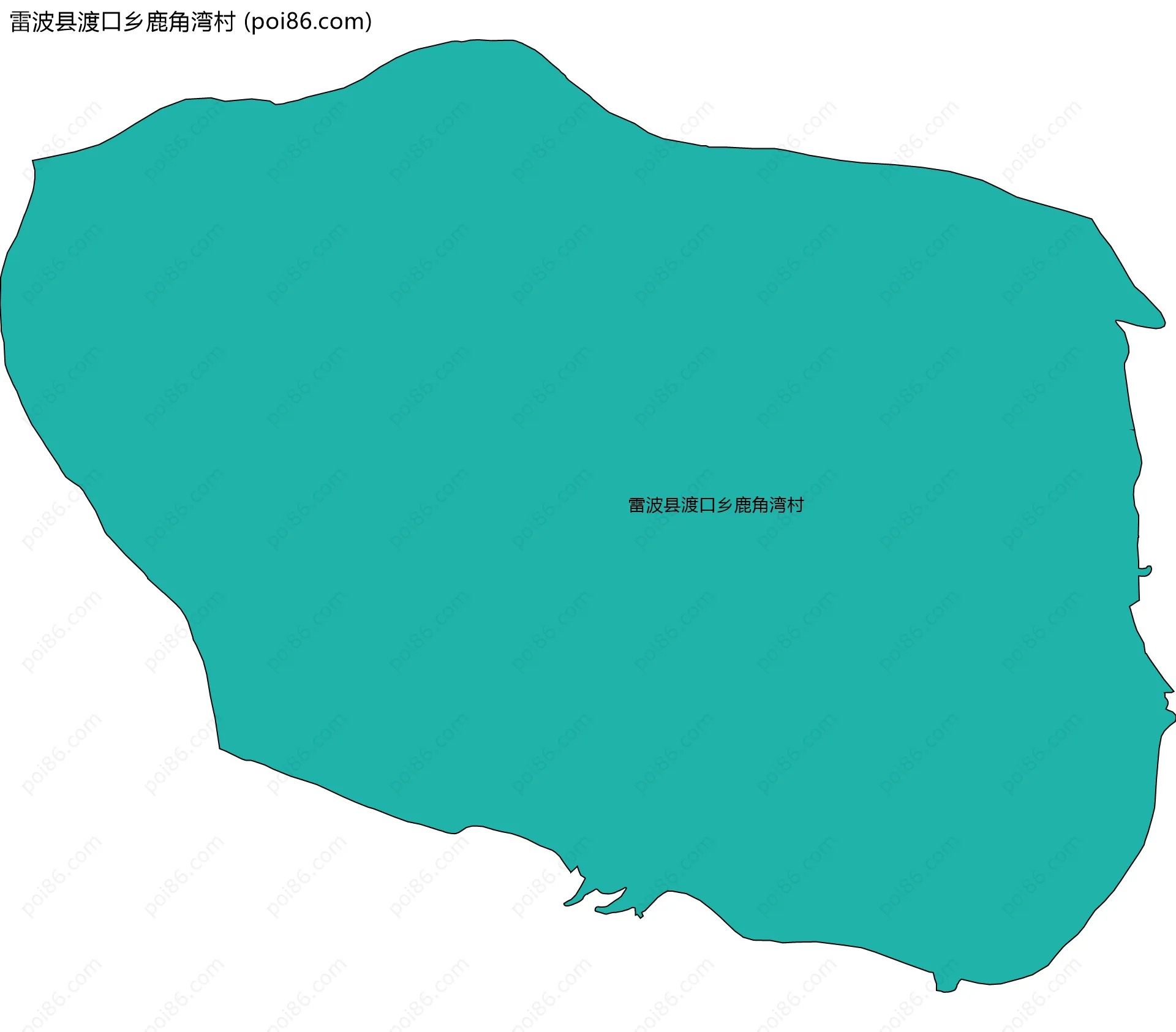 雷波县渡口乡鹿角湾村边界地图