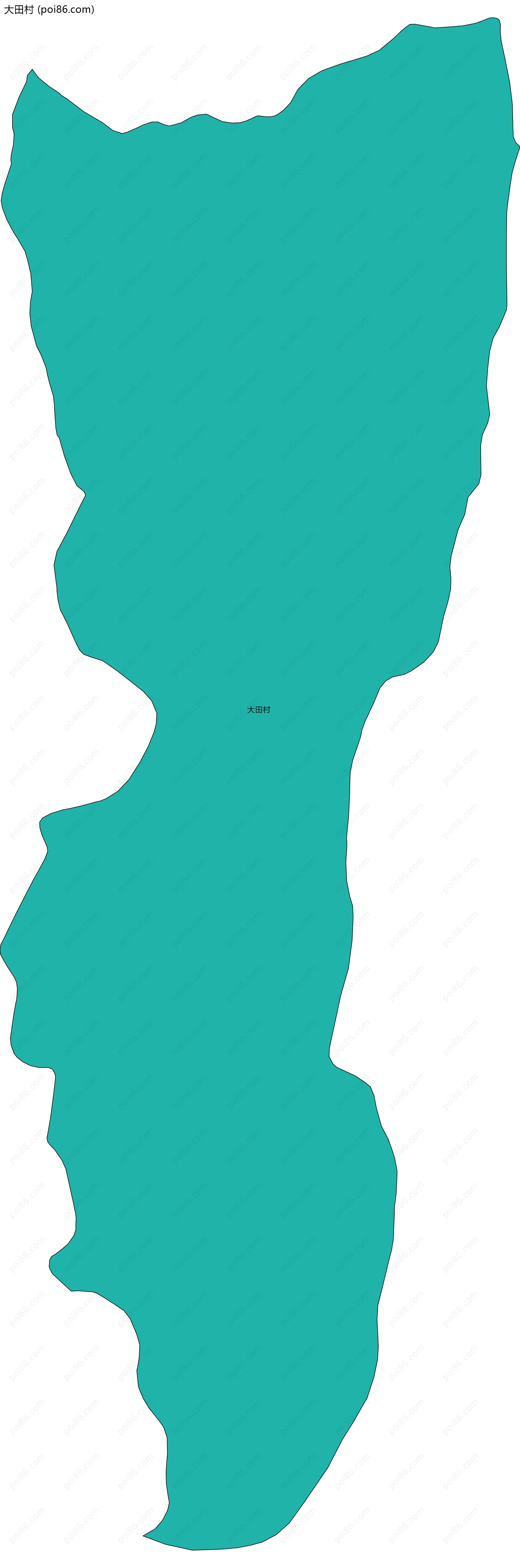 大田村边界地图
