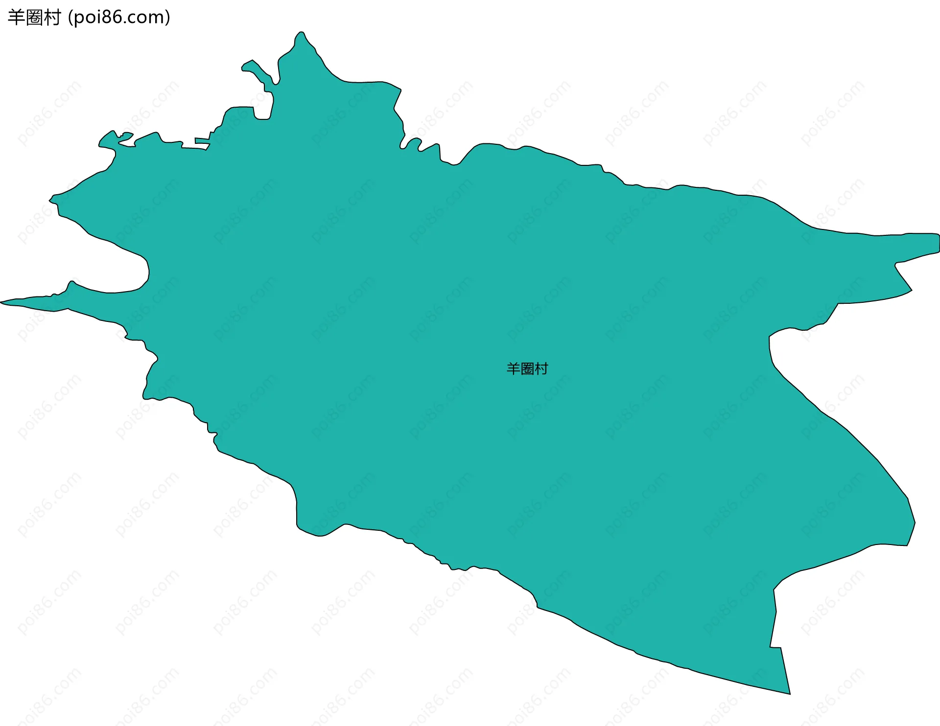 羊圈村边界地图