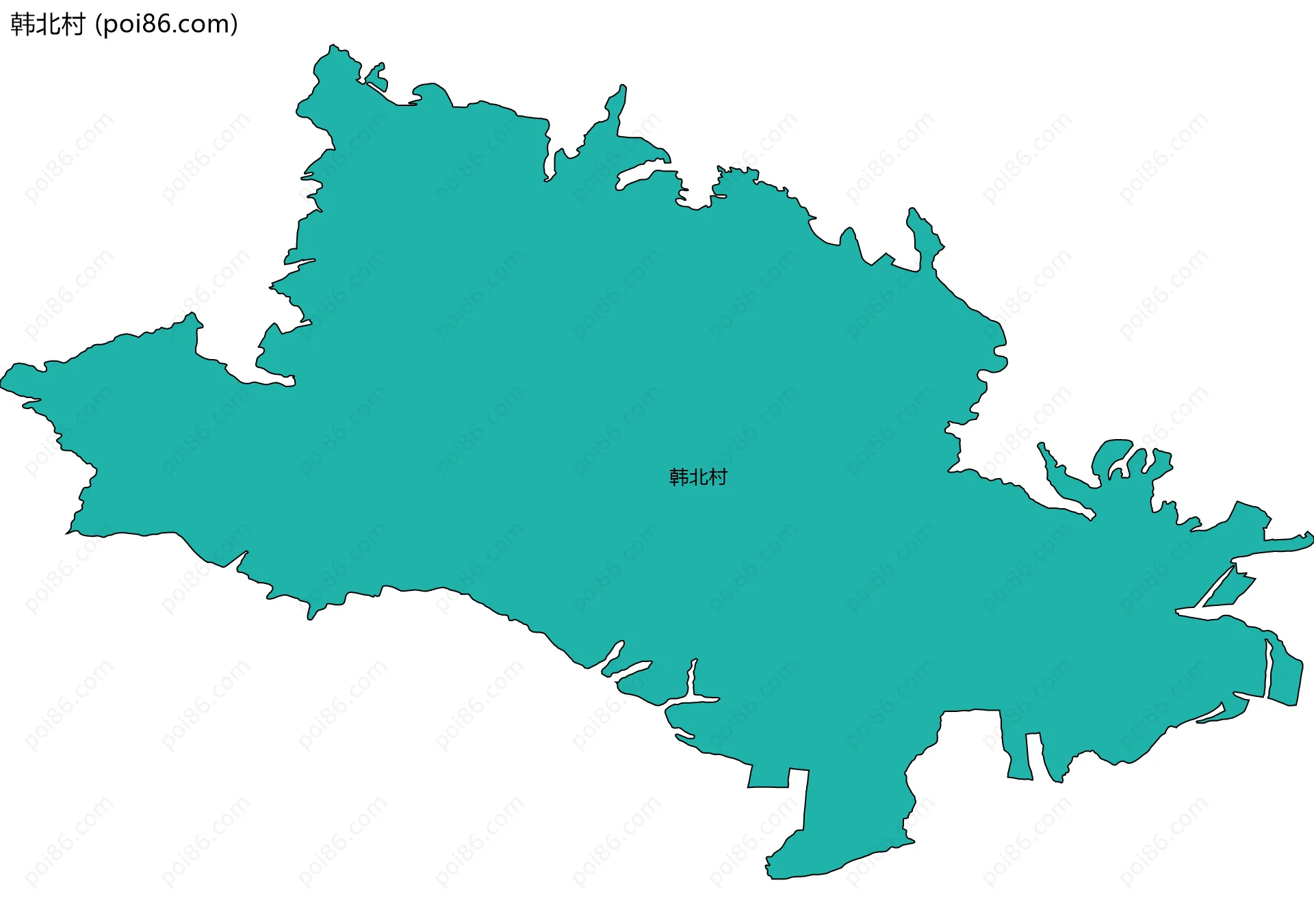 韩北村边界地图