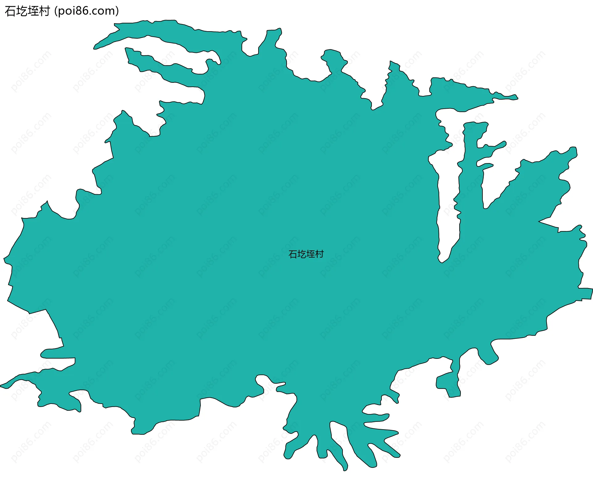 石圪垤村边界地图