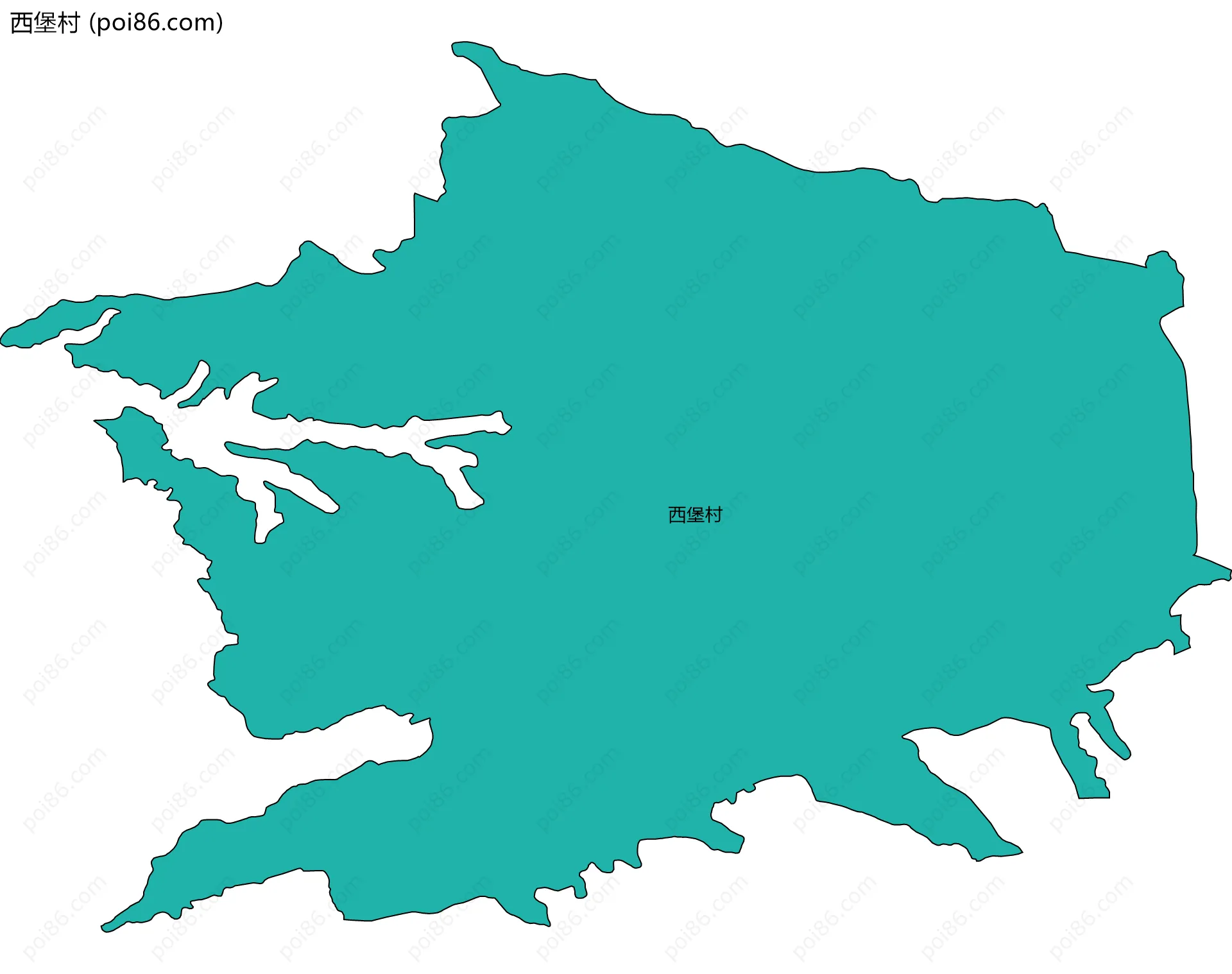 西堡村边界地图