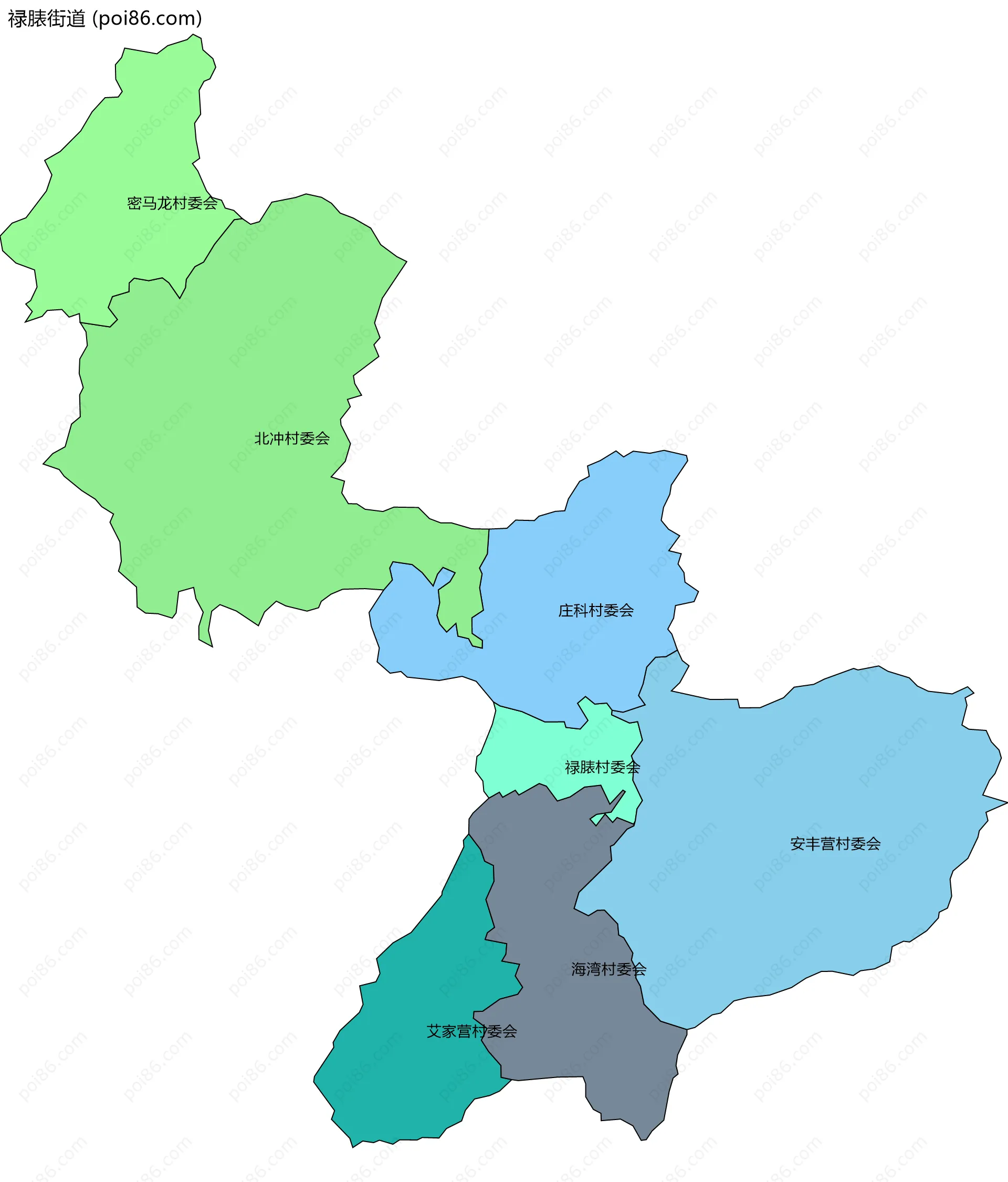 禄脿街道边界地图(五级行政区划)