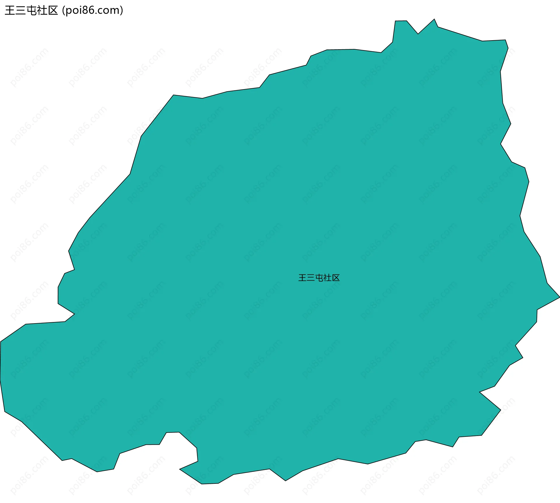 王三屯社区边界地图