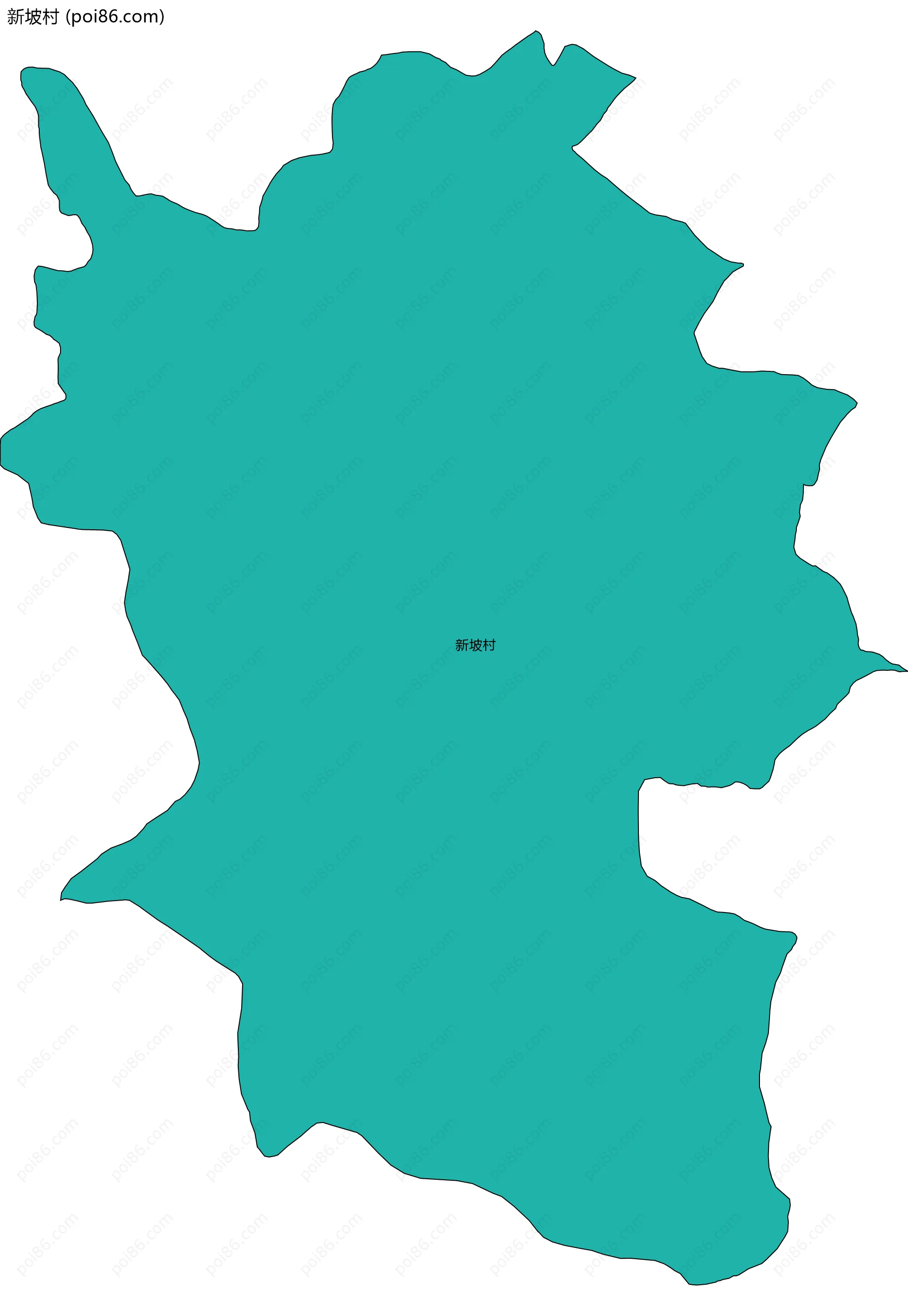 新坡村边界地图