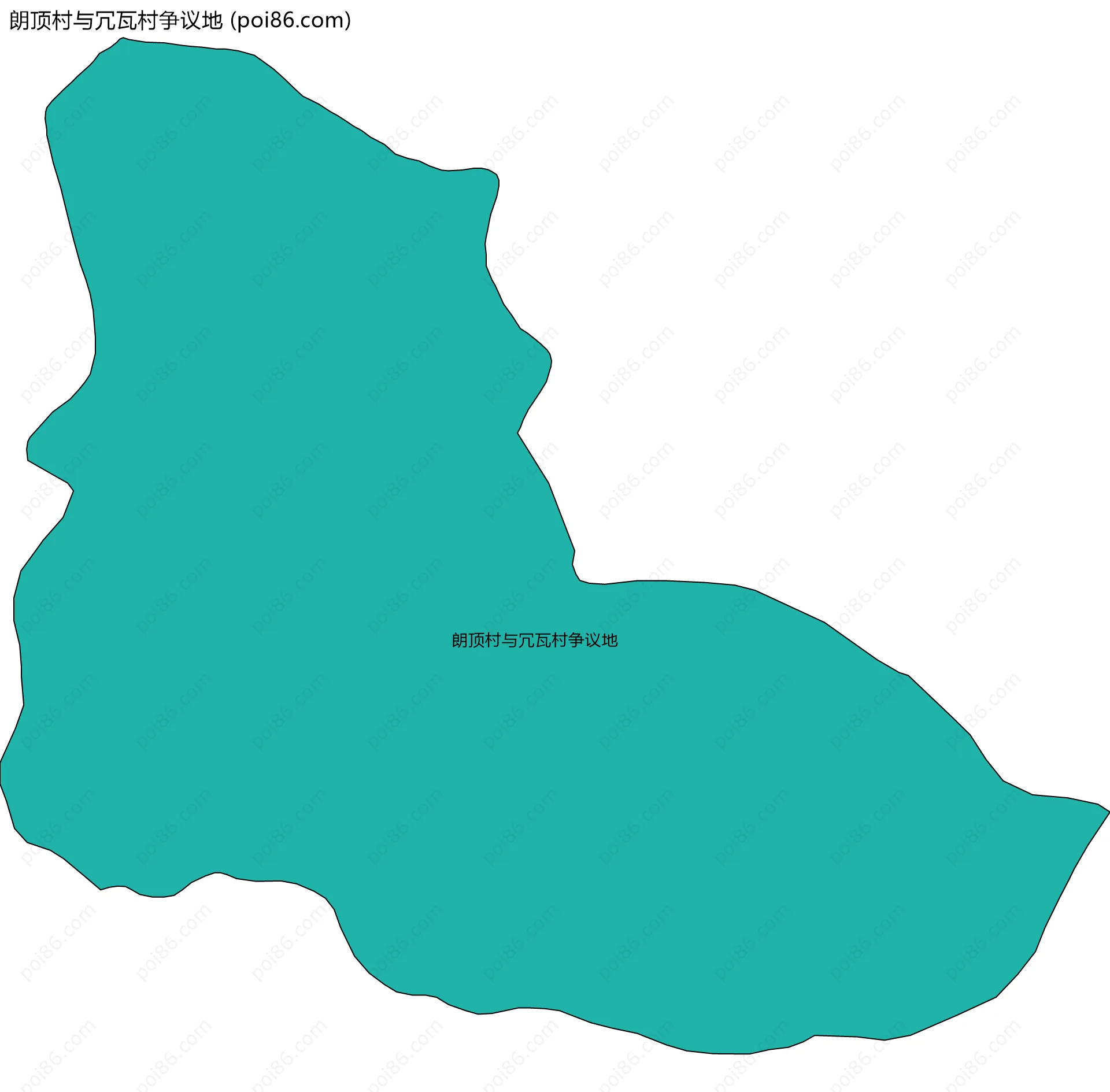 朗顶村与冗瓦村争议地边界地图